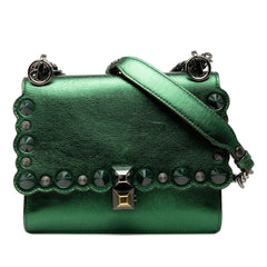 Fendi Small Leather Scalloped Kan I Crossbody