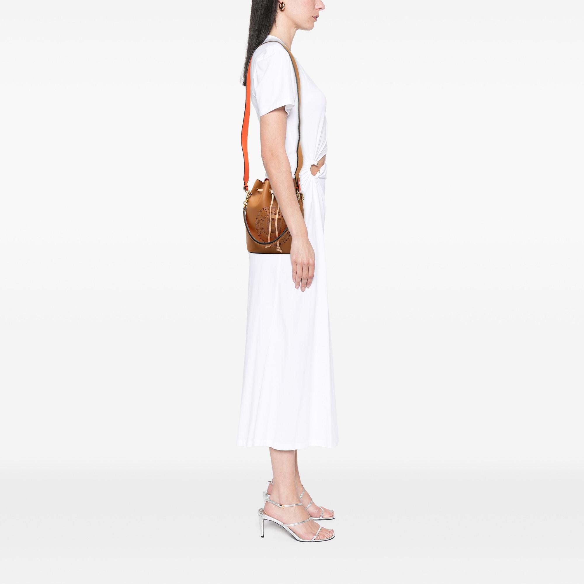 Fendi Small Perforated Leather Mon Tresor Bucket Bag