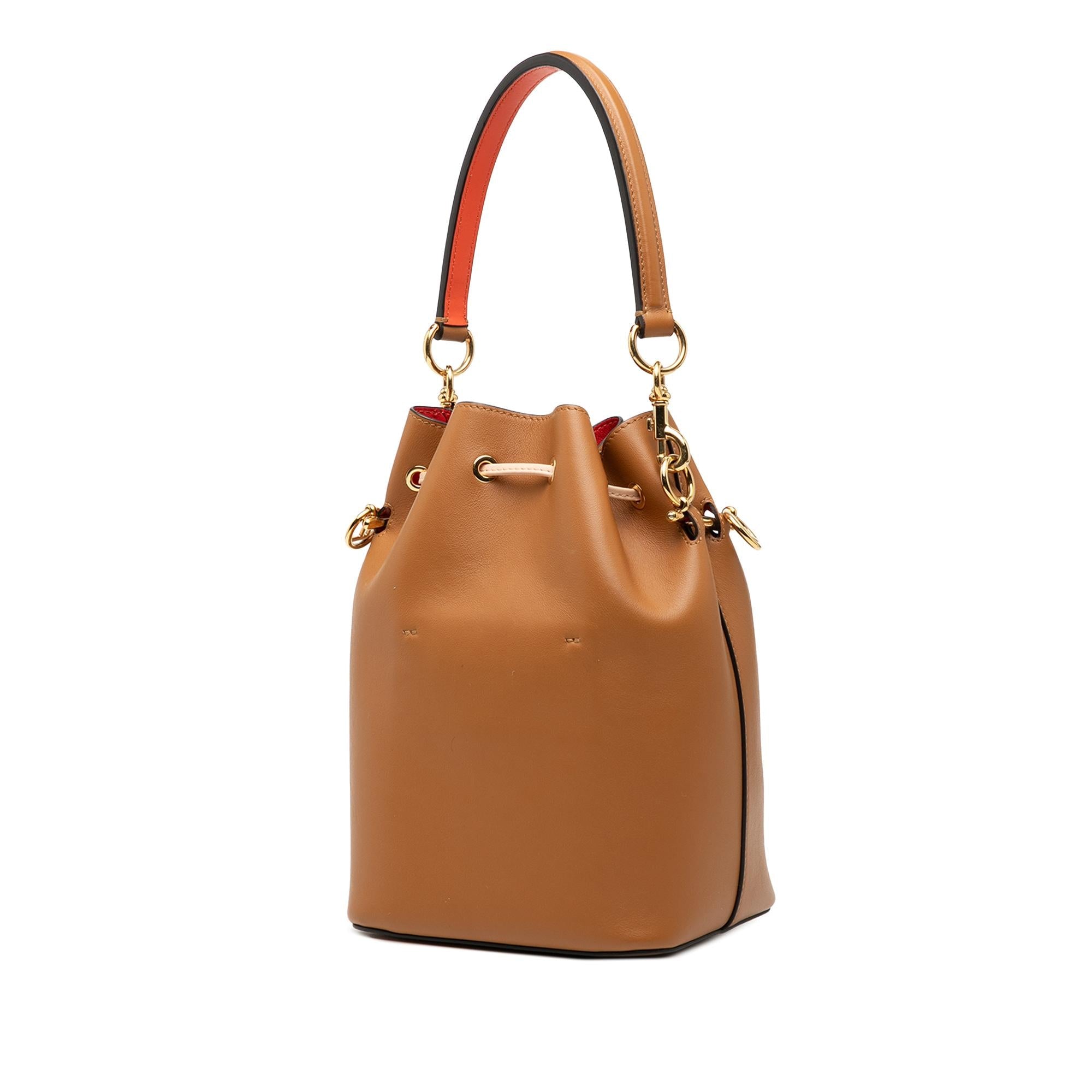 Fendi Small Perforated Leather Mon Tresor Bucket Bag