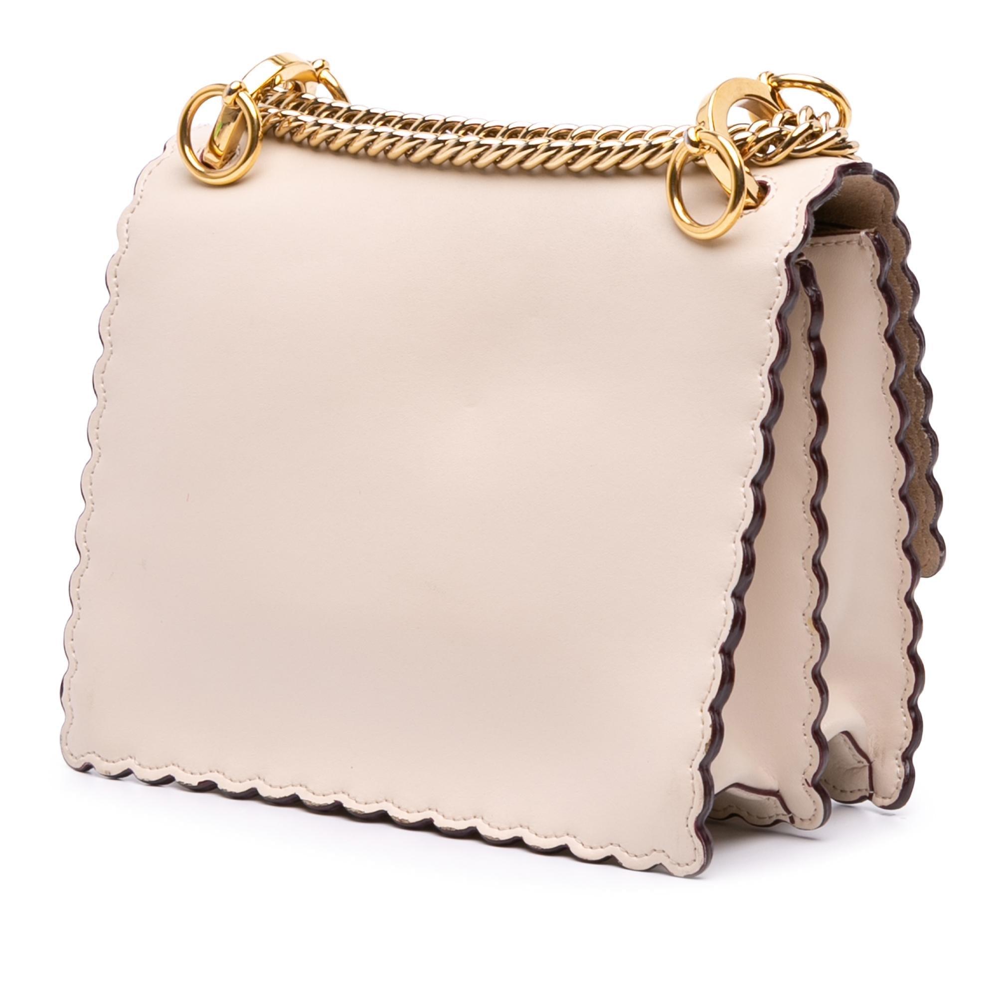 Fendi Small Scalloped Leather Kan I Crossbody