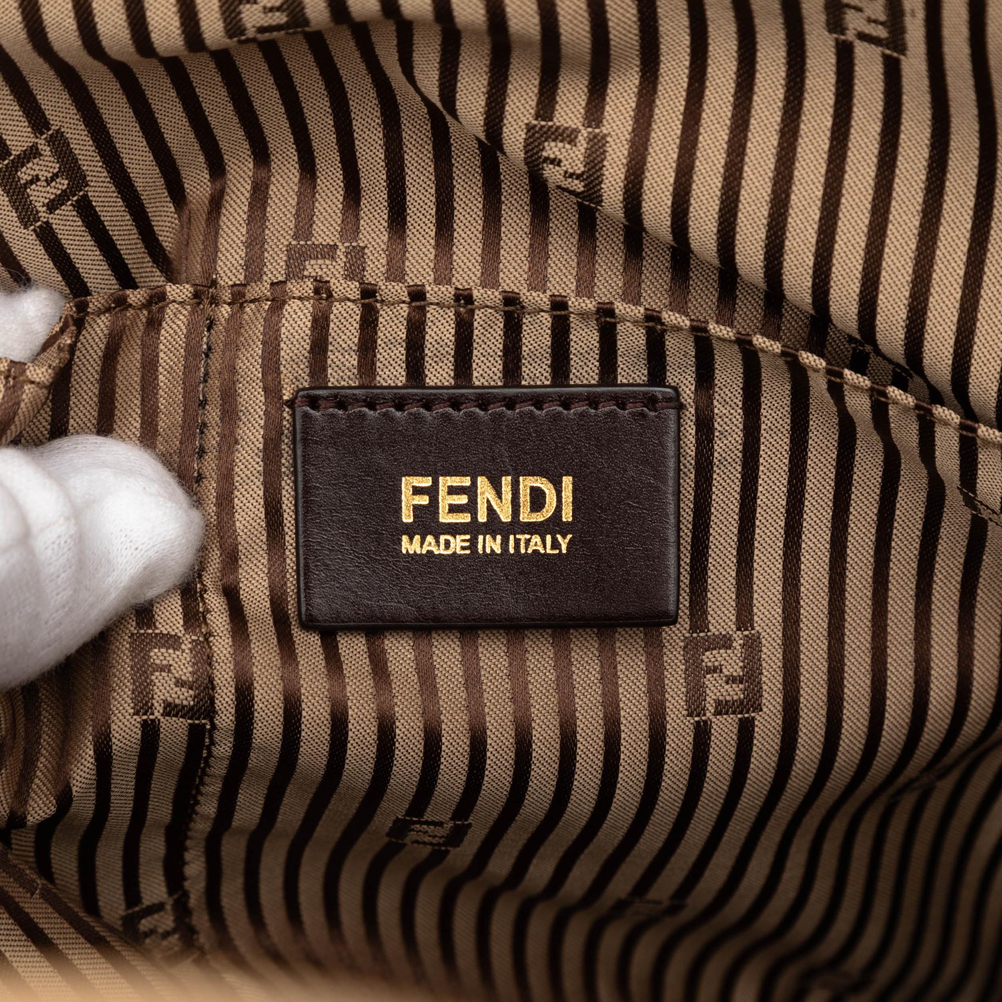 Fendi Small Tricolor Leather Colorblock Chameleon Satchel