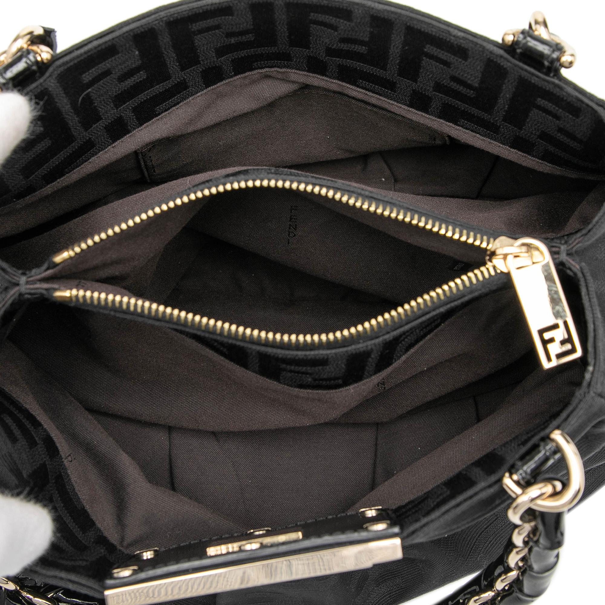 Fendi Small Zucca Canvas Mia Chain Tote