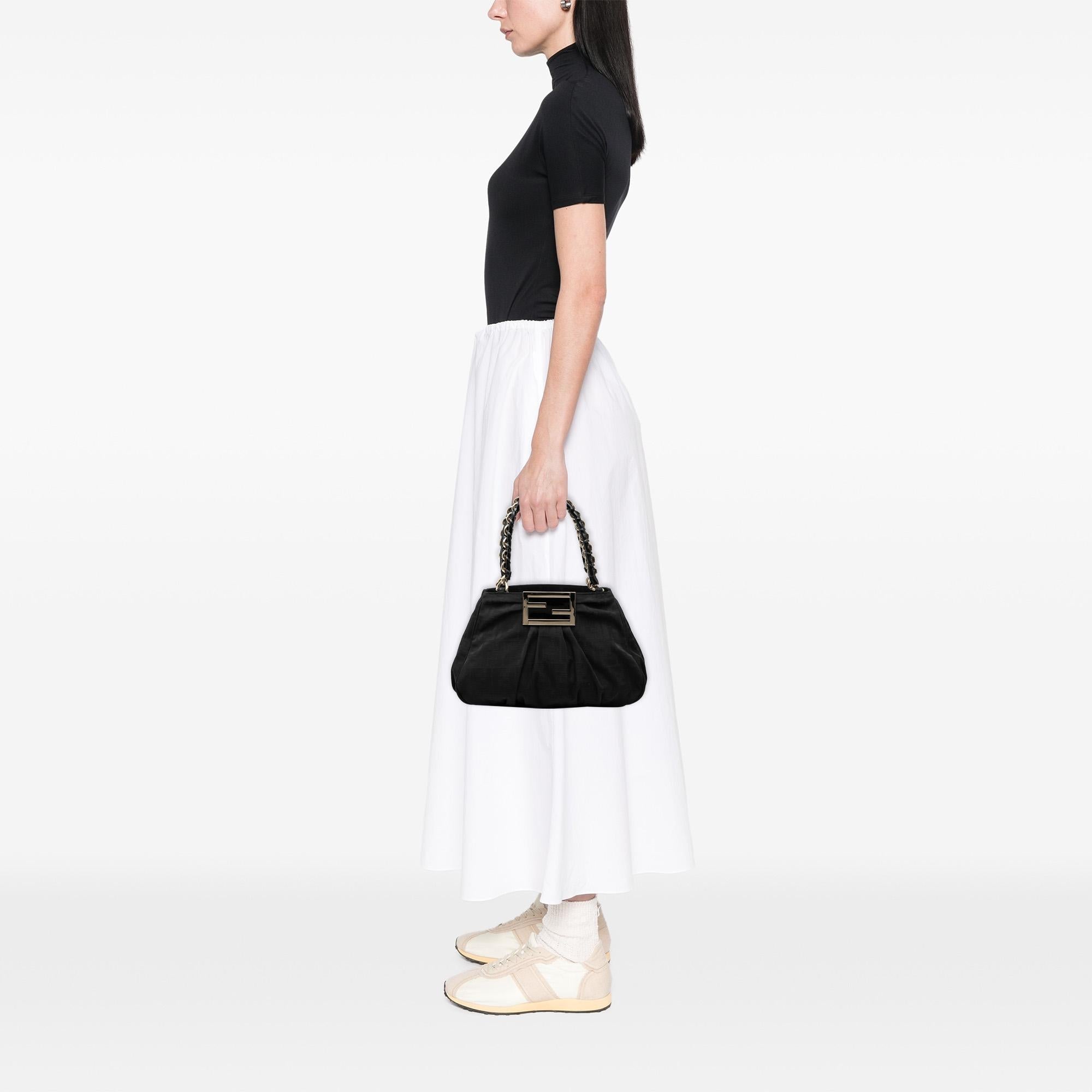 Fendi Small Zucca Canvas Mia Chain Tote