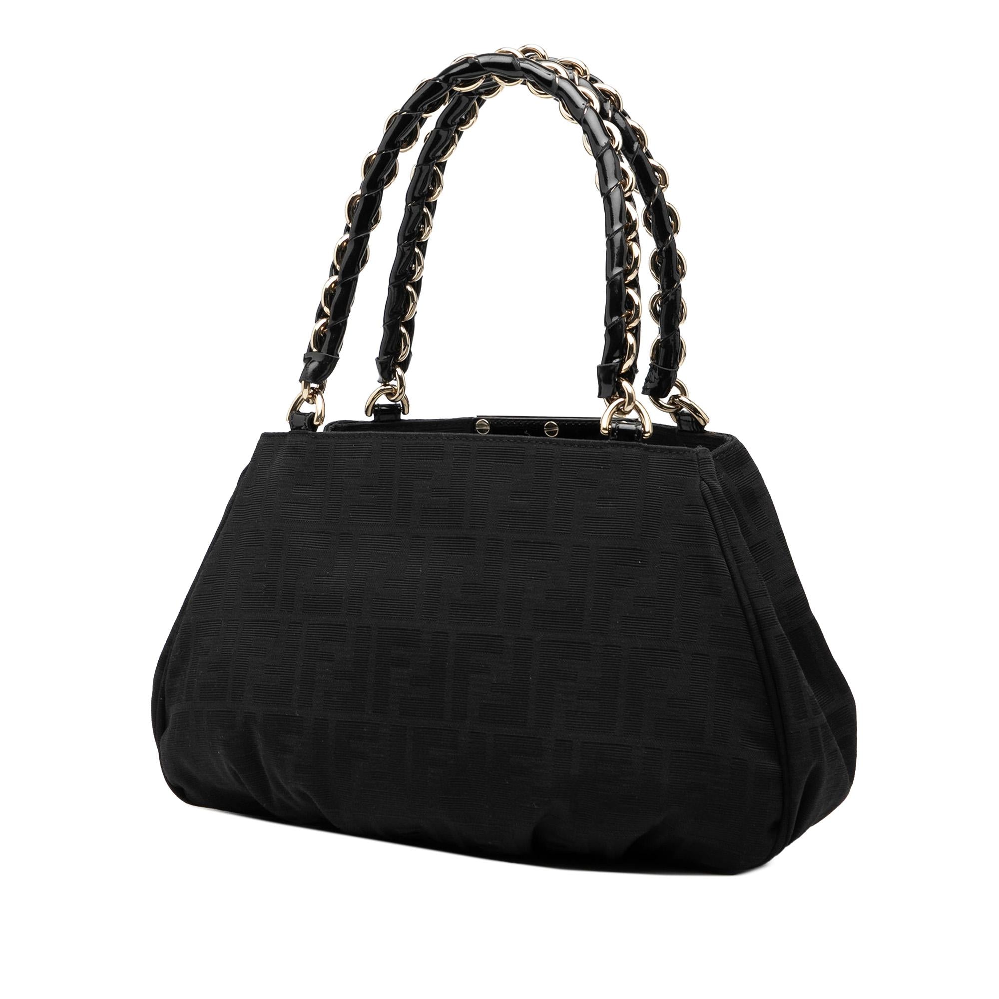 Fendi Small Zucca Canvas Mia Chain Tote