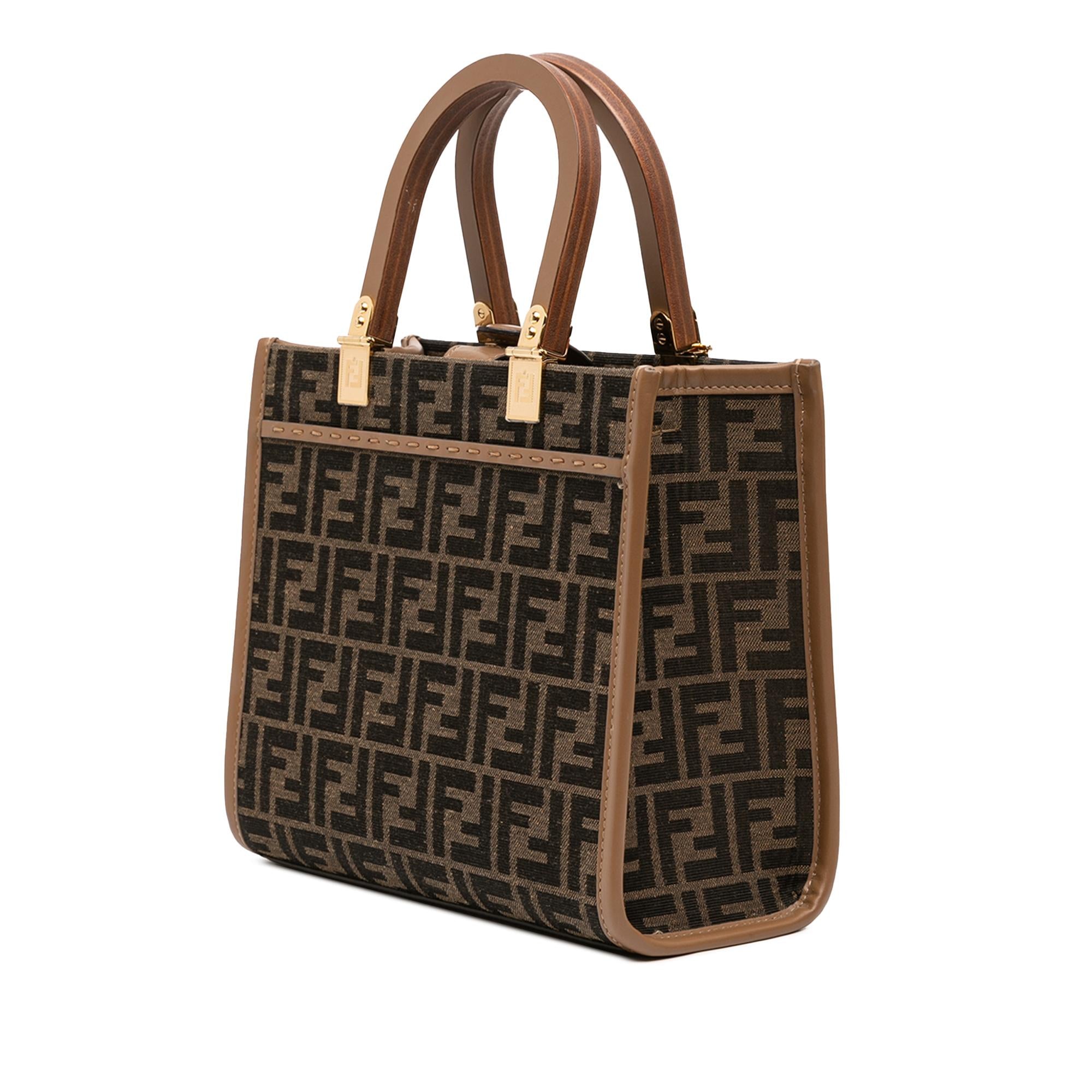 Fendi Small Zucca Canvas Sunshine Shopper Tote