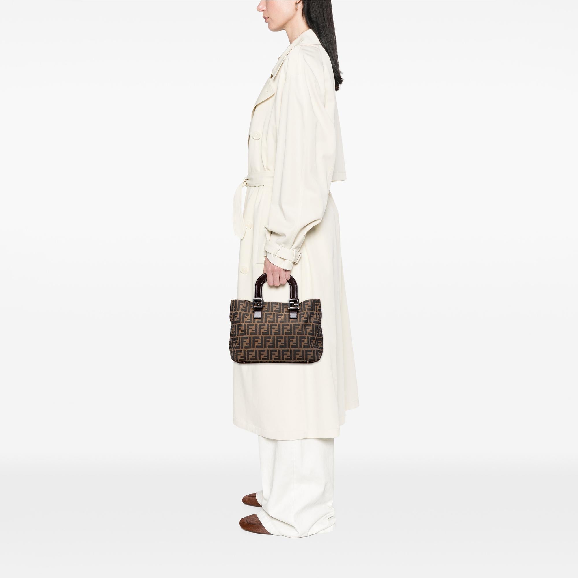 Fendi Small Zucca Canvas Twins Tote