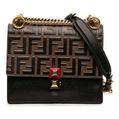 Fendi Small Zucca Embossed Leather Kan I Crossbody