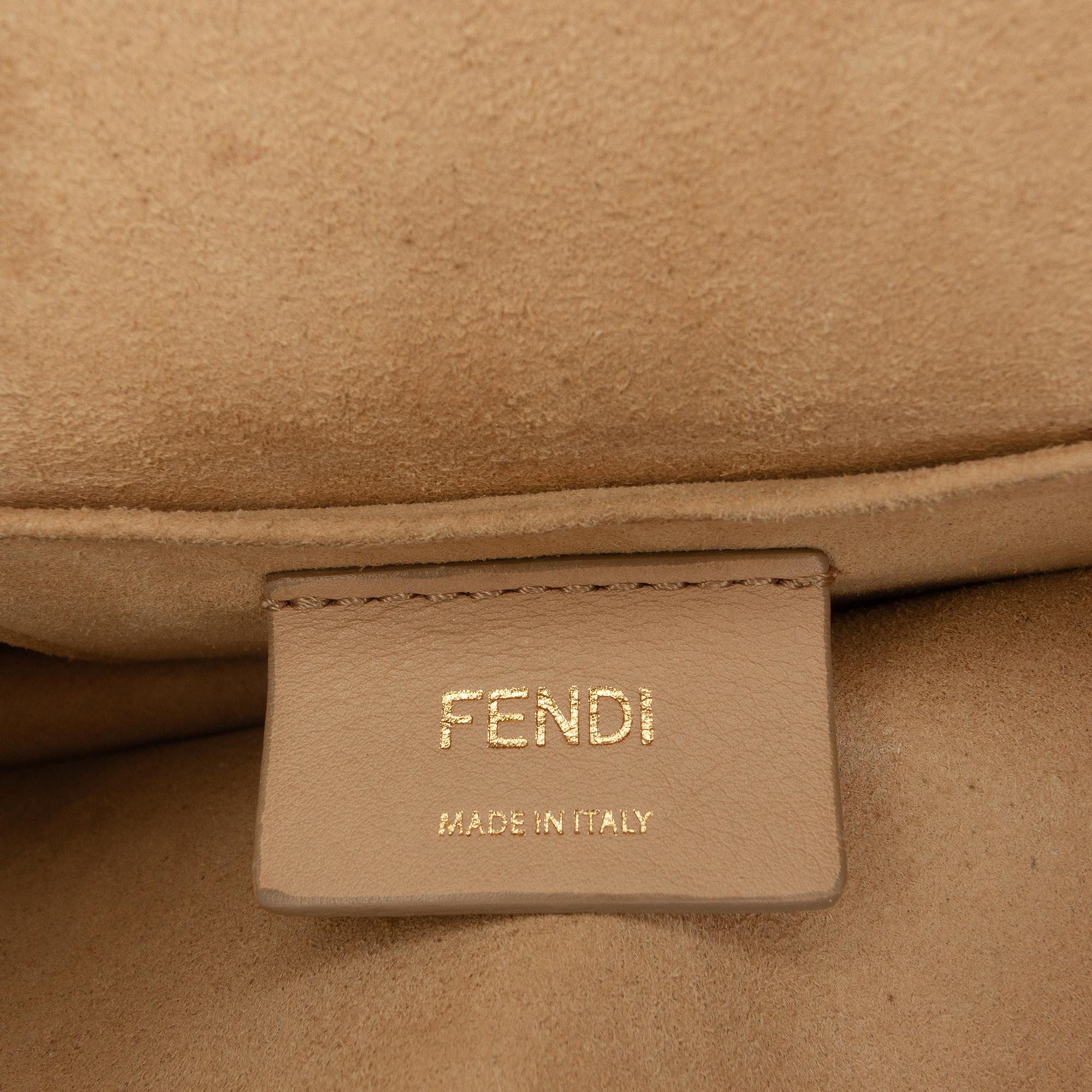 Fendi Small Zucca Embossed Leather Kan I Crossbody