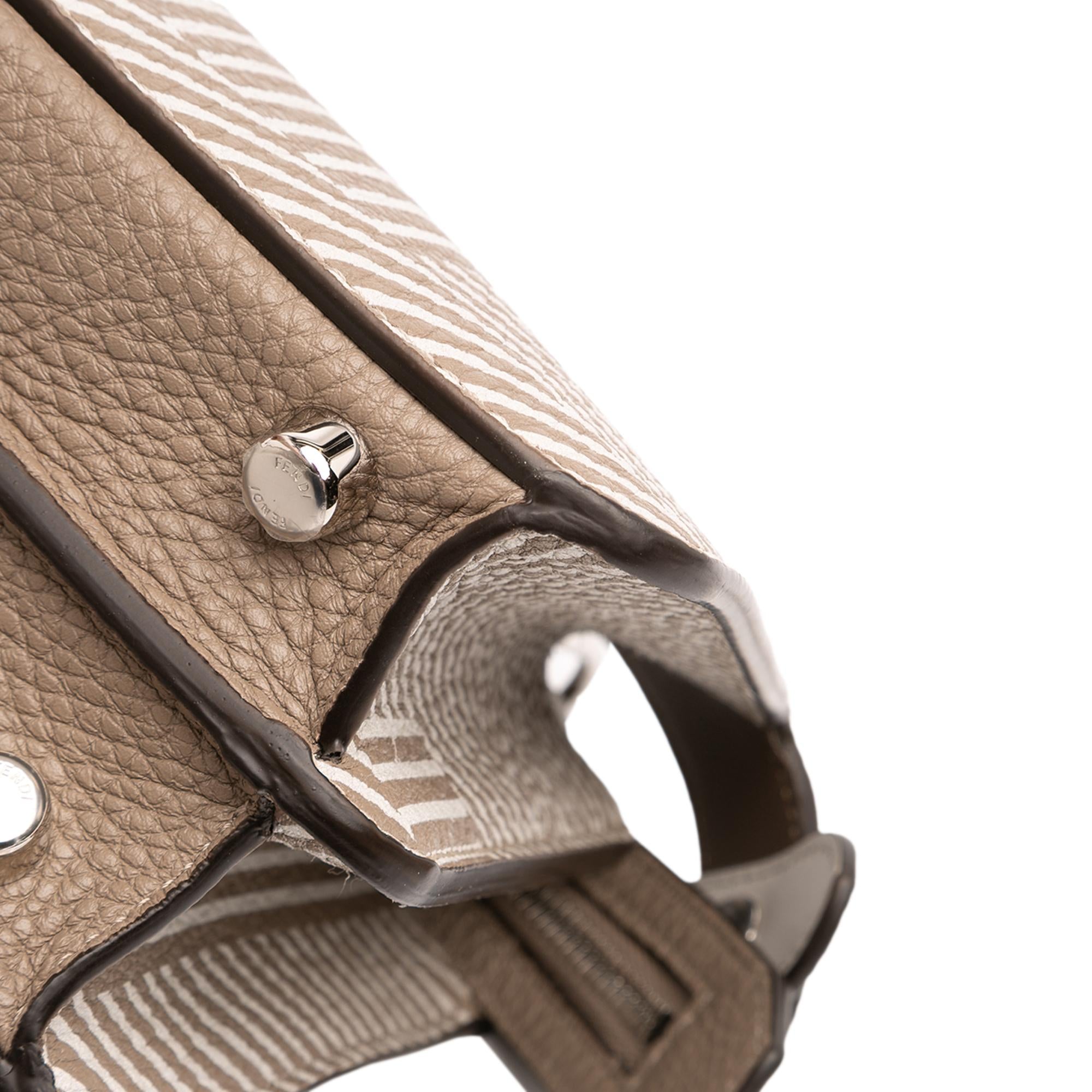 Fendi Small Zucca Leather Peekaboo ISeeU Satchel