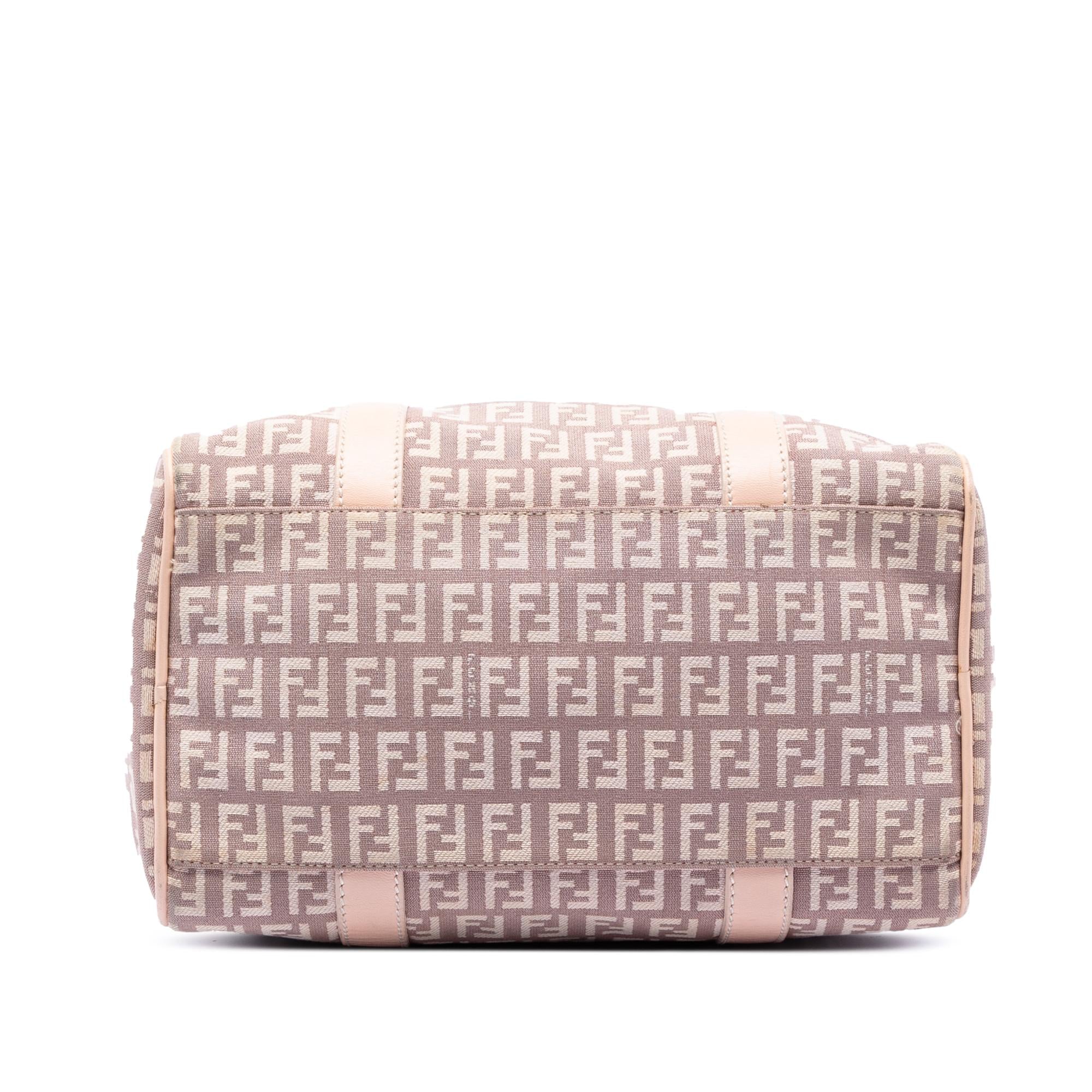 Fendi Small Zucchino Canvas Forever Bauletto Boston Bag