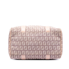 Fendi Small Zucchino Canvas Forever Bauletto Boston Bag