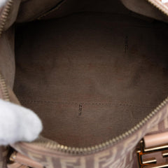 Fendi Small Zucchino Canvas Forever Bauletto Boston Bag