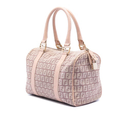 Fendi Small Zucchino Canvas Forever Bauletto Boston Bag