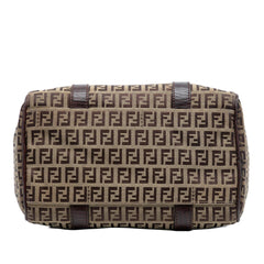 Fendi Small Zucchino Canvas Forever Bauletto Boston Bag