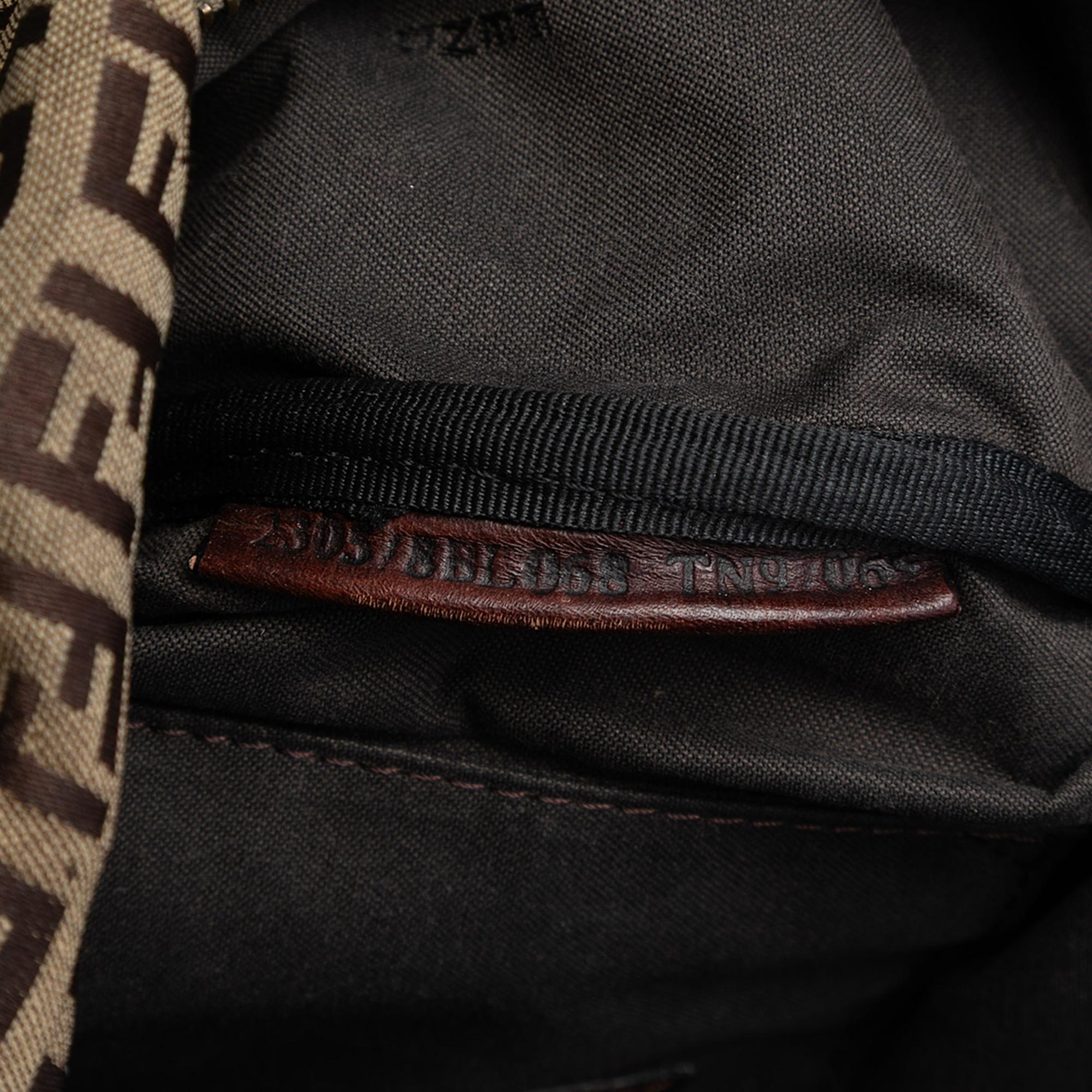 Fendi Small Zucchino Canvas Forever Bauletto Boston Bag
