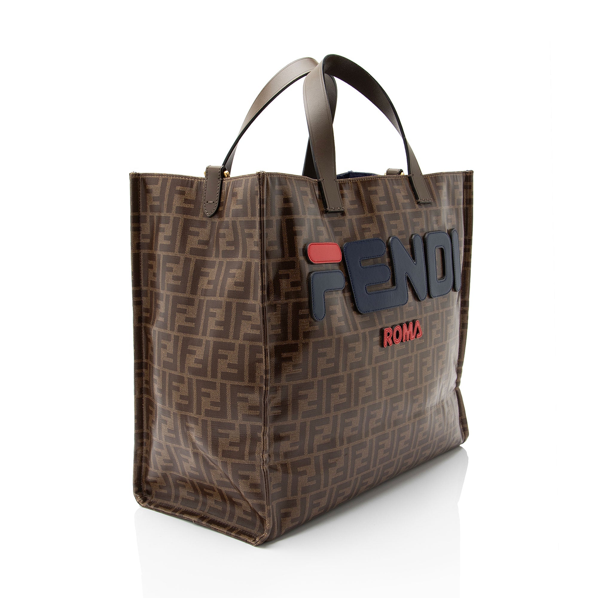 Fendi Spalmati Fila Mania Logo Shopper Tote