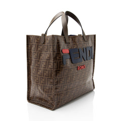 Fendi Spalmati Fila Mania Logo Shopper Tote