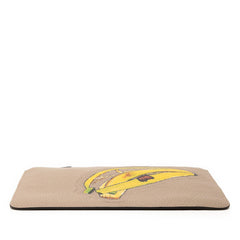 Fendi Sue Tilley Leather Banana Zip Clutch