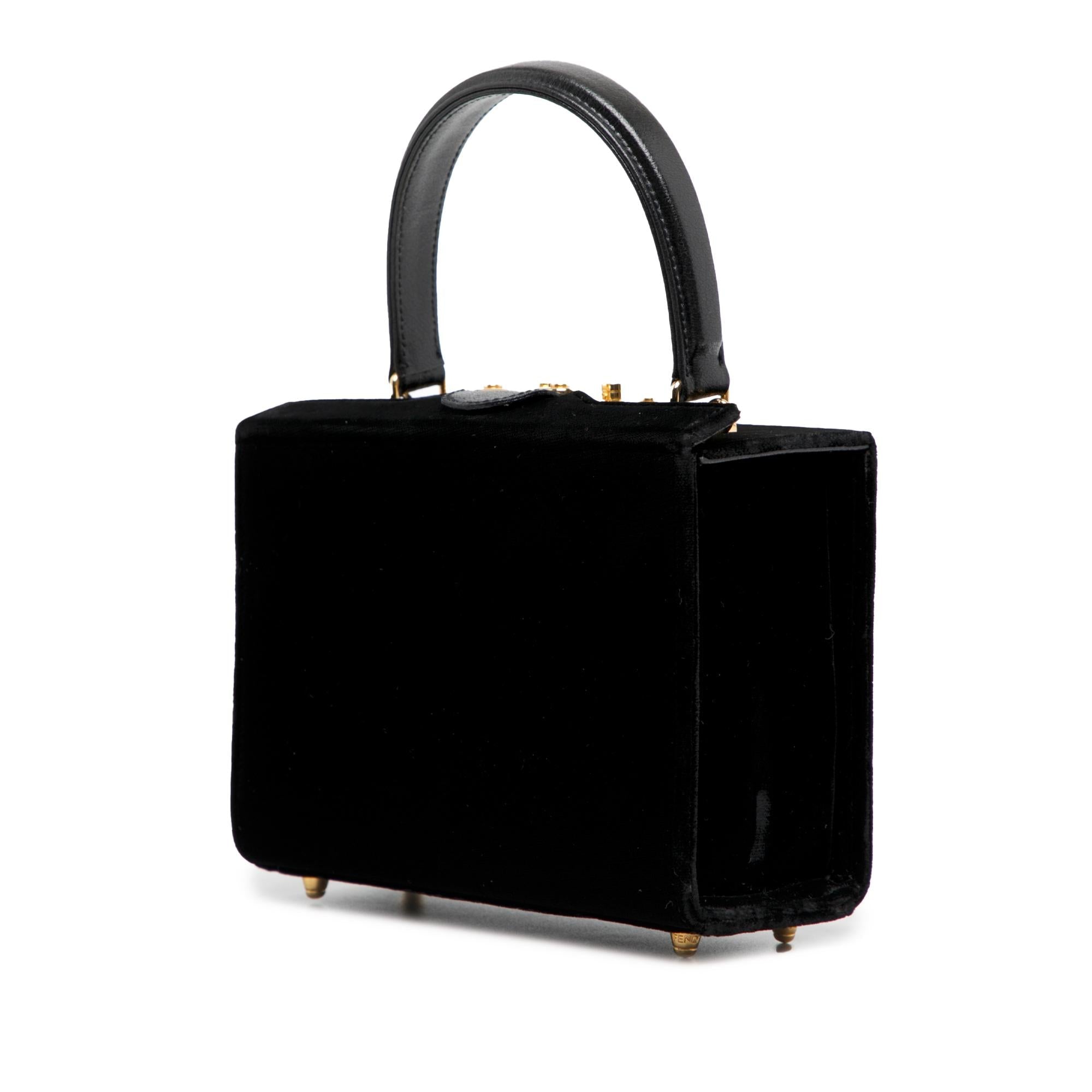 Fendi Velvet Push Lock Box Satchel