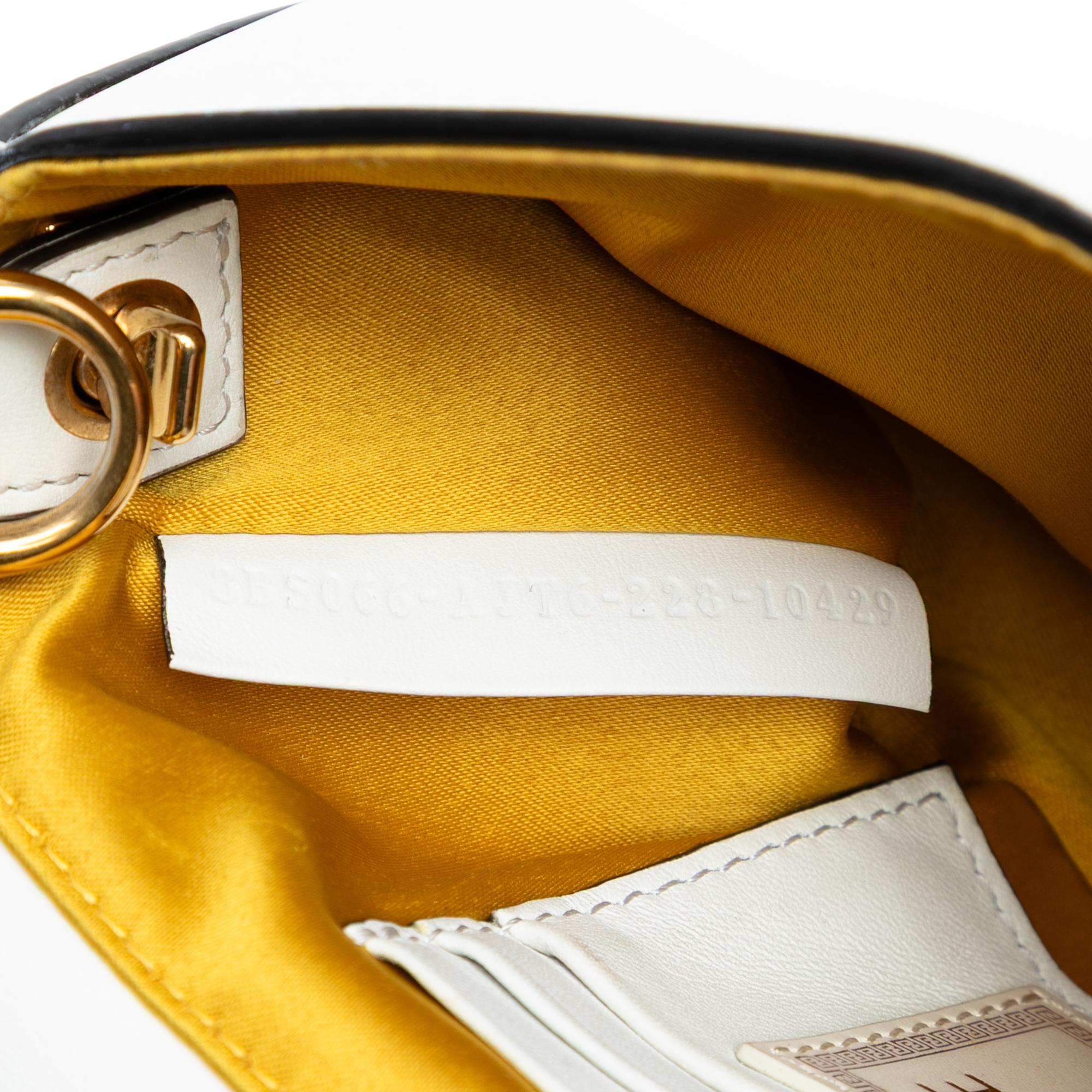 Fendi Versace Vitello Seta Fendace Mini Brooch Baguette Satchel