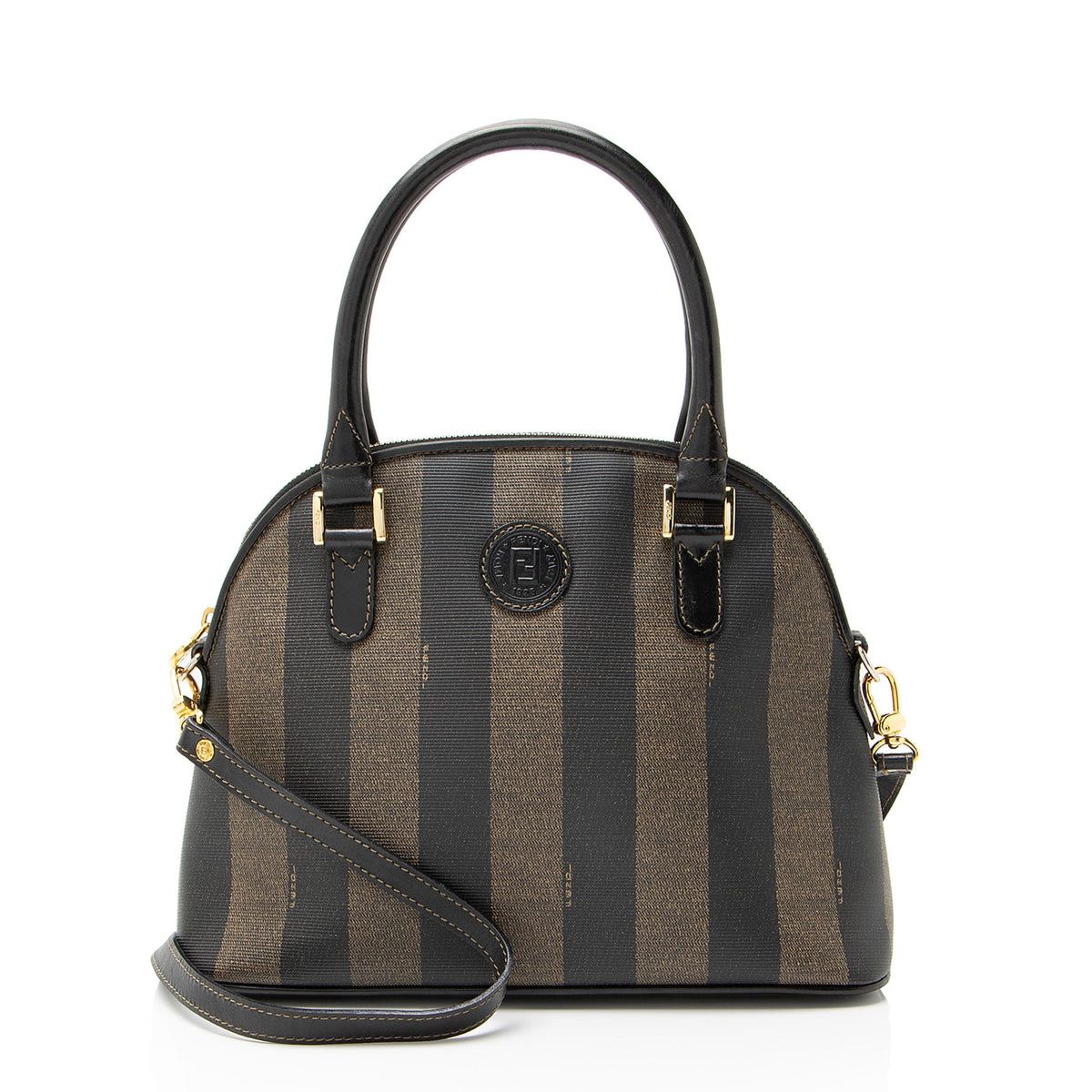 Fendi Vintage Pequin Dome Satchel