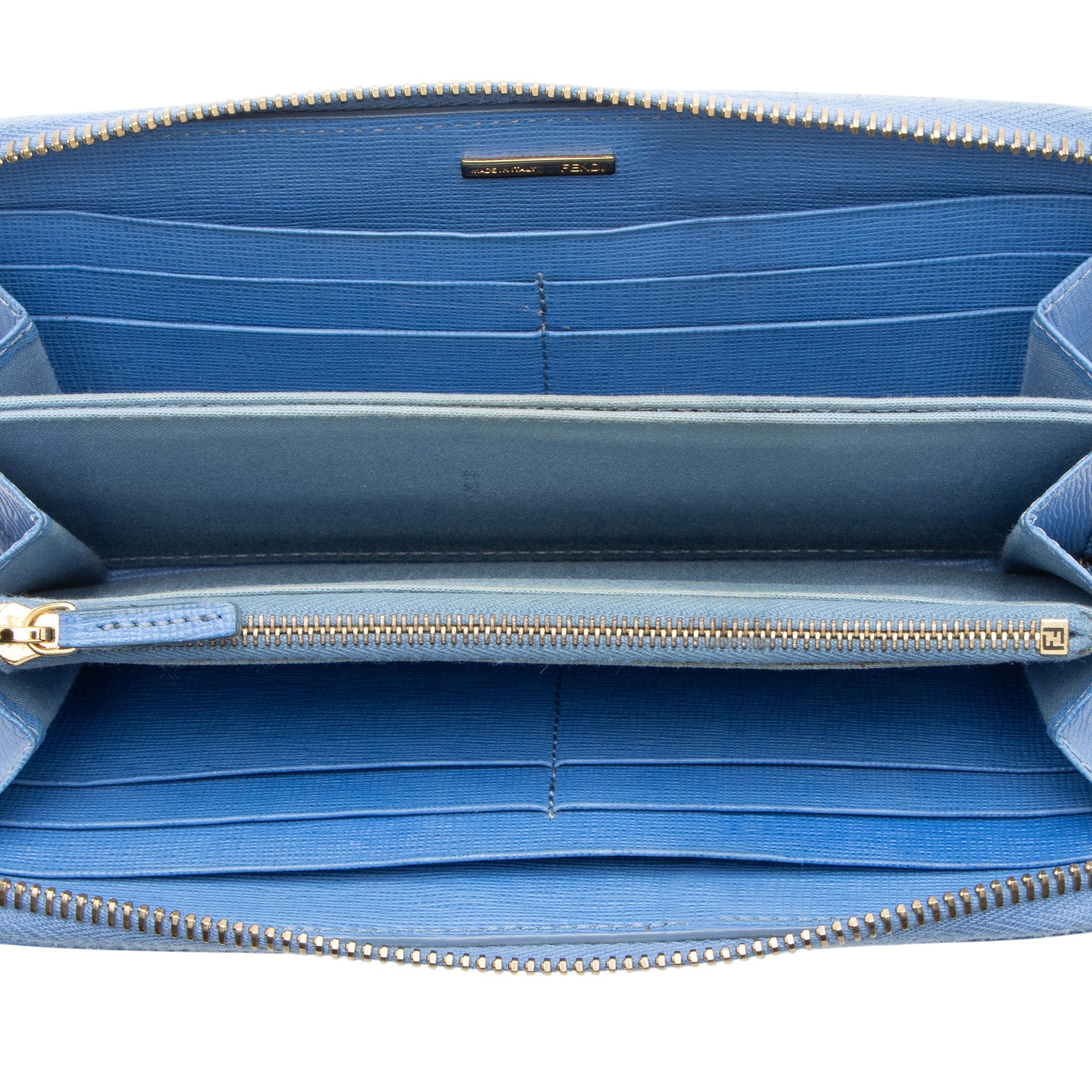 Fendi Vitello Elite Zip Around Wallet