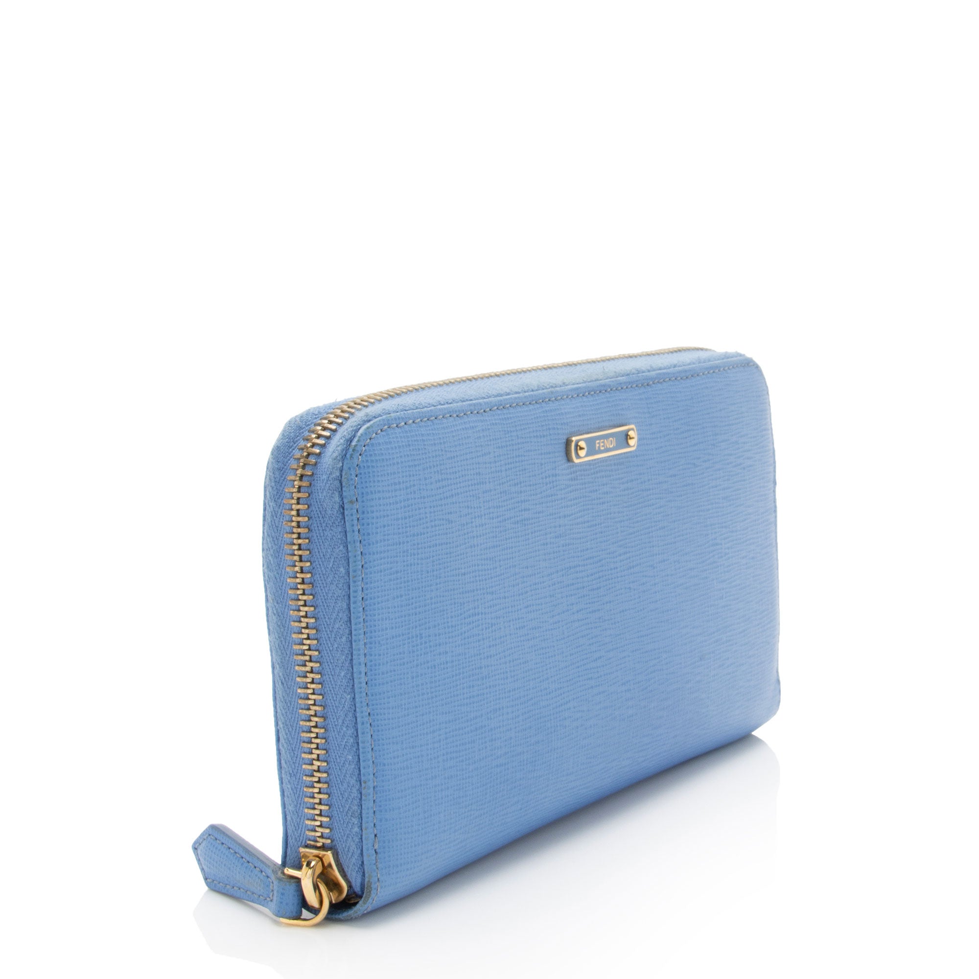 Fendi Vitello Elite Zip Around Wallet