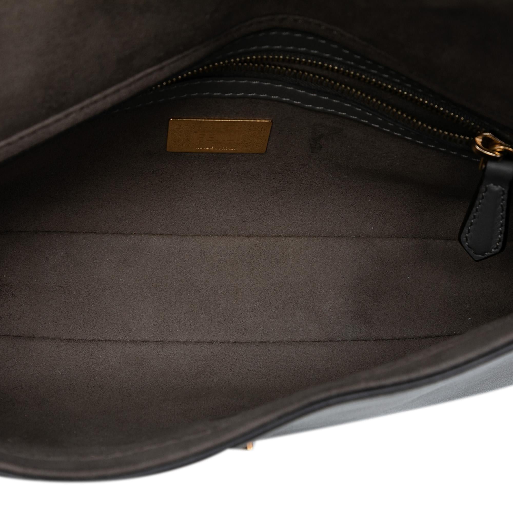 Fendi Vitello Grace FF 1974 Baguette Crossbody