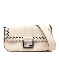 Fendi Whipstitch Leather Baguette Crossbody
