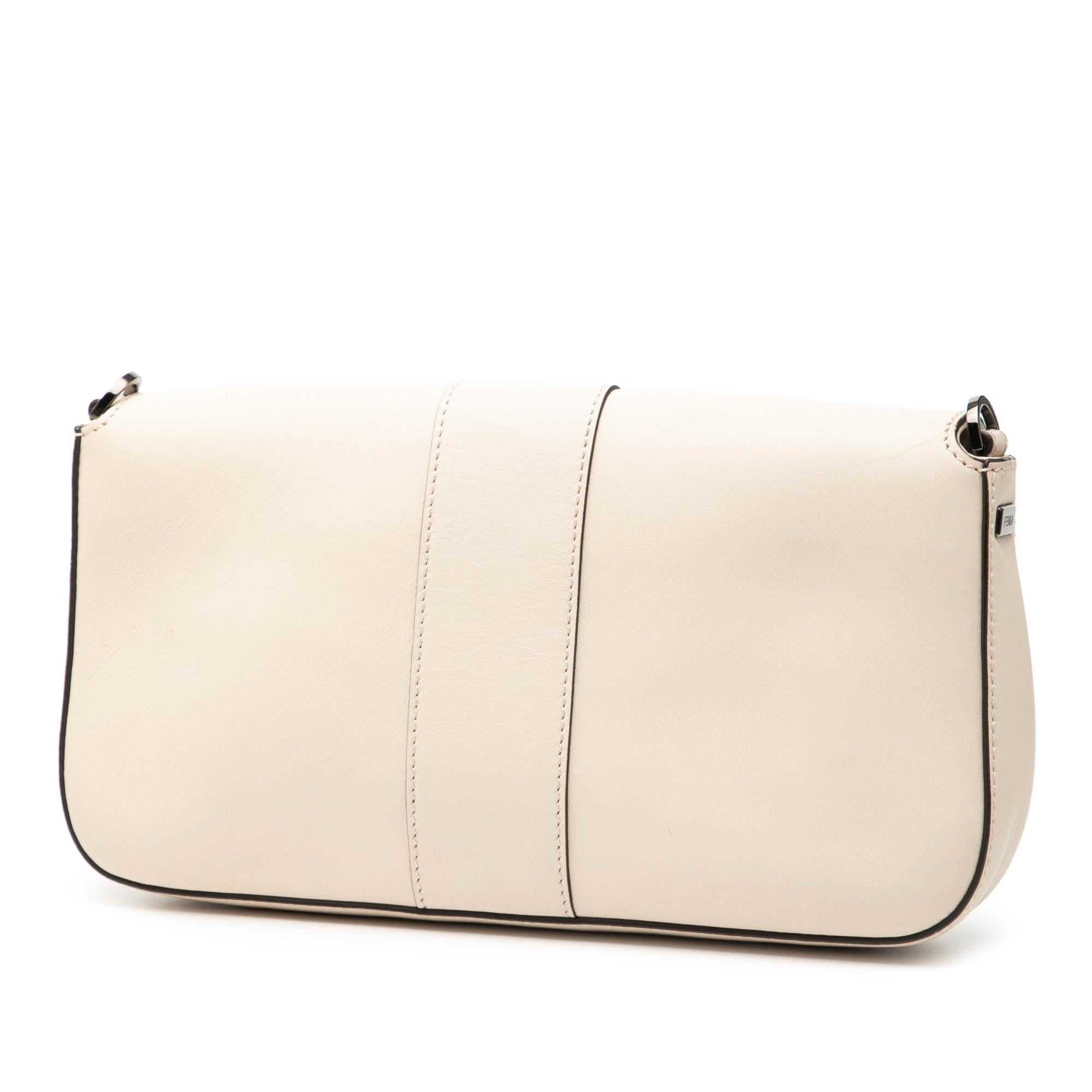 Fendi Whipstitch Leather Baguette Crossbody