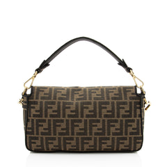 Fendi Zucca Calfskin Baguette Shoulder Bag