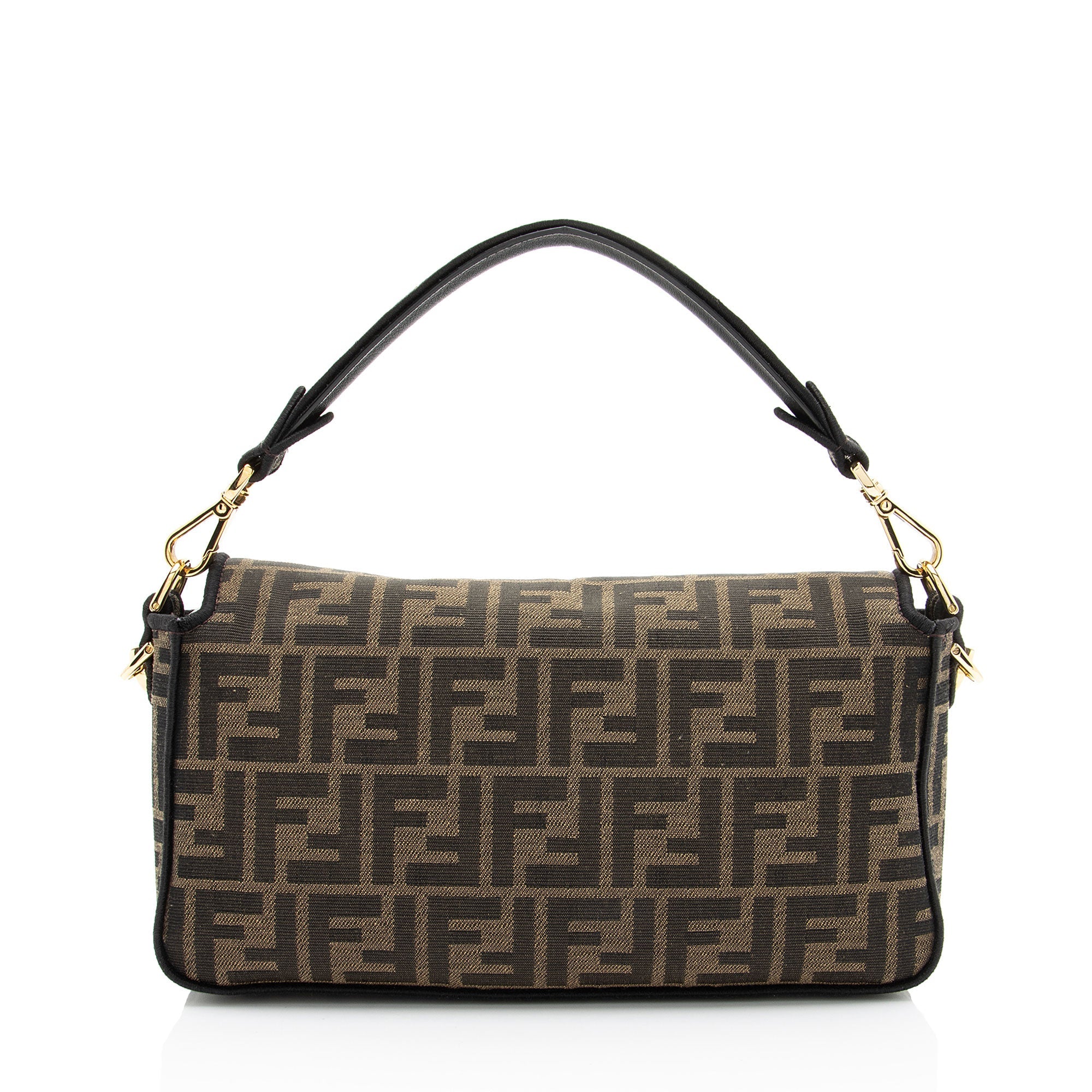 Fendi Zucca Calfskin Baguette Shoulder Bag