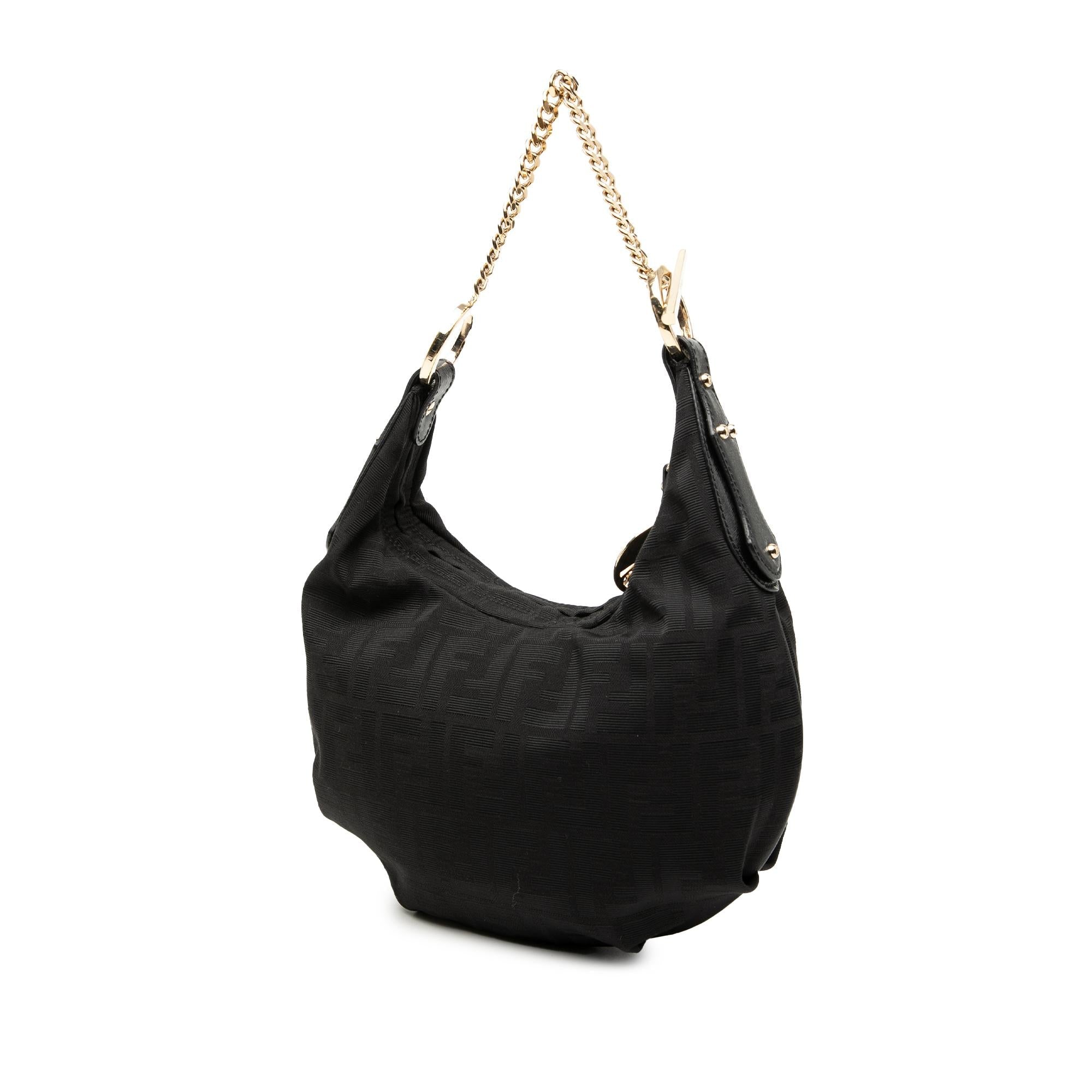 Fendi Zucca Canvas Chef Chain Hobo Bag