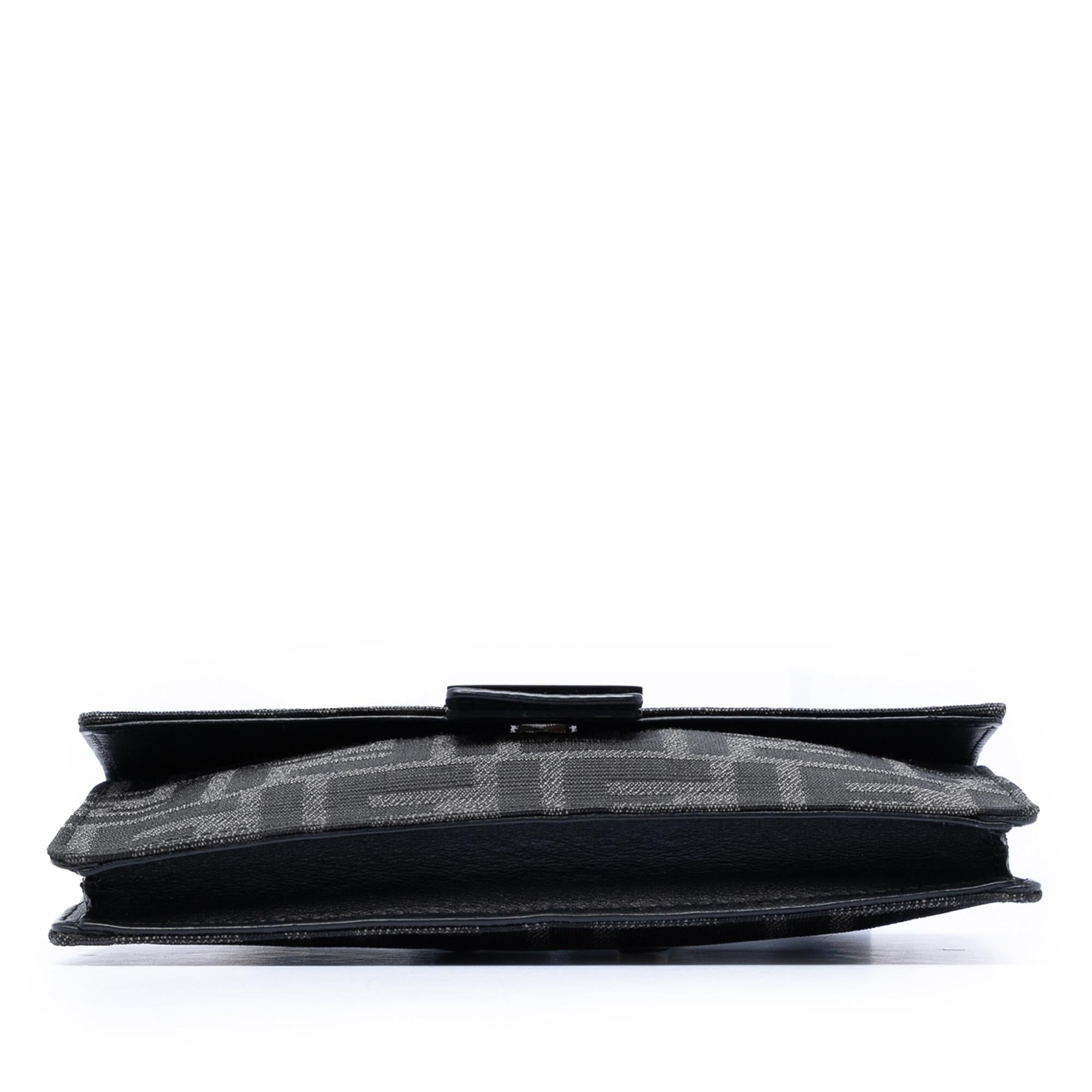 Fendi Zucca Canvas Convertible Baguette Pouch