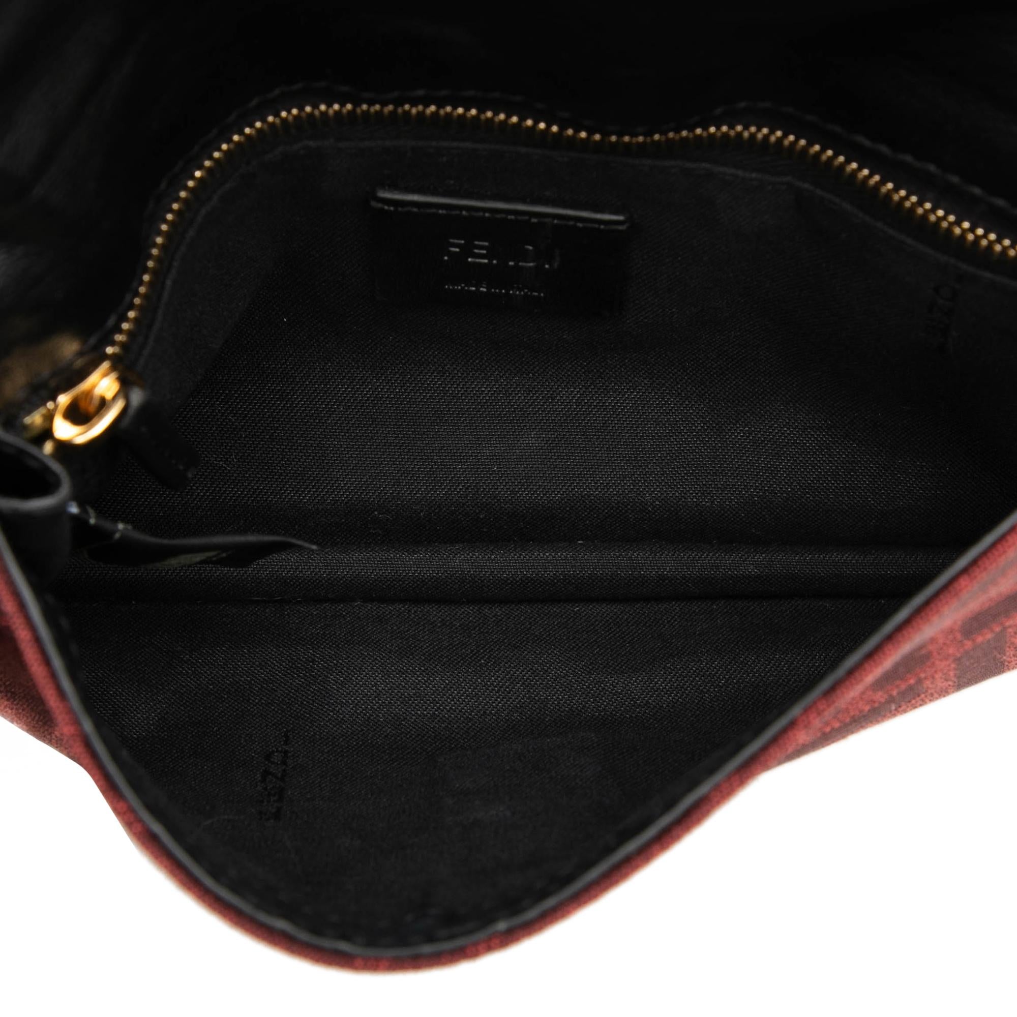 Fendi Zucca Canvas Convertible Baguette Pouch