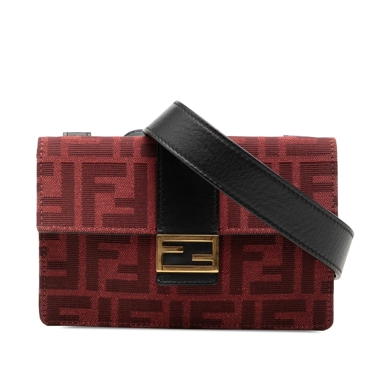 Fendi Zucca Canvas Convertible Baguette Pouch