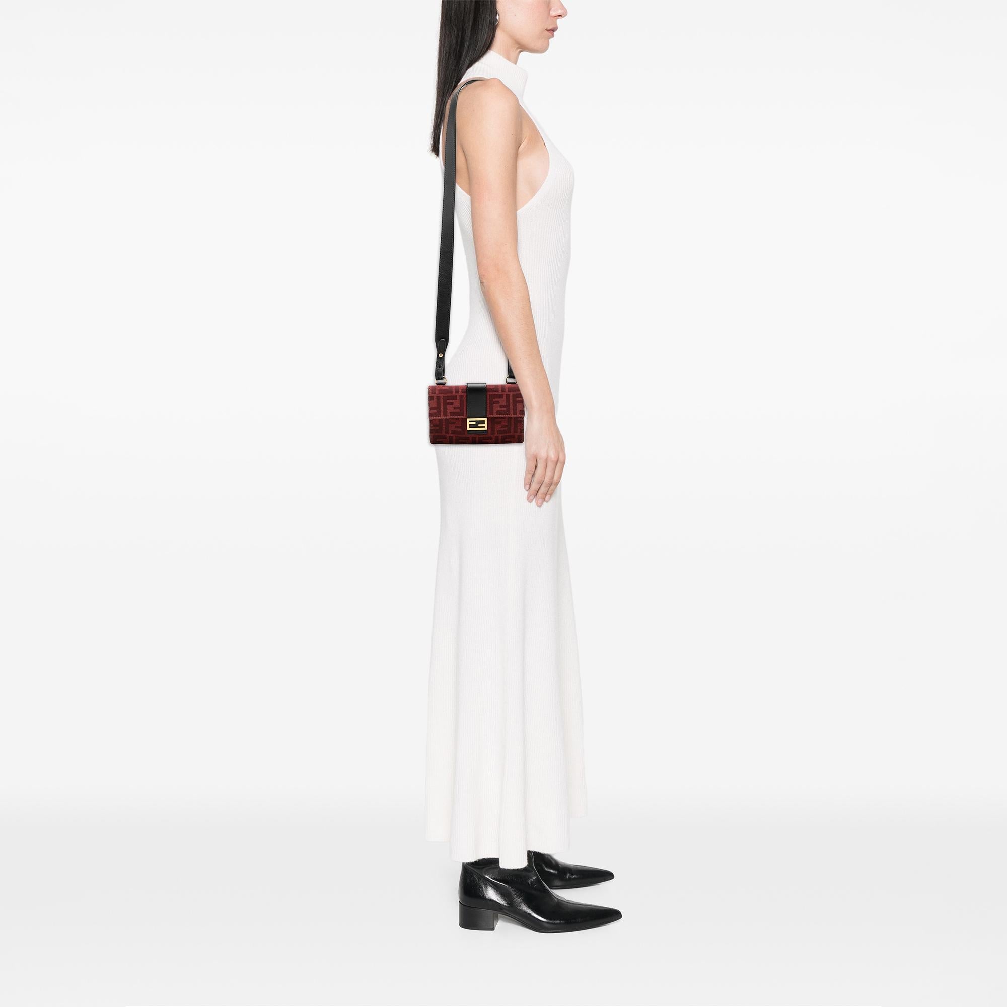 Fendi Zucca Canvas Convertible Baguette Pouch