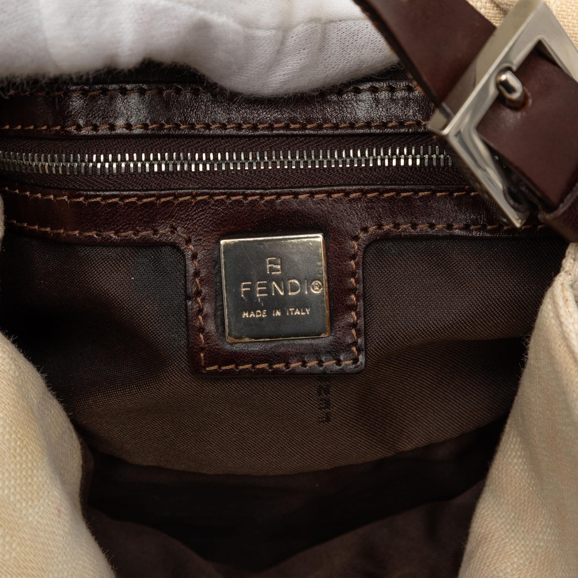 Fendi Zucca Canvas Double Flap Mamma