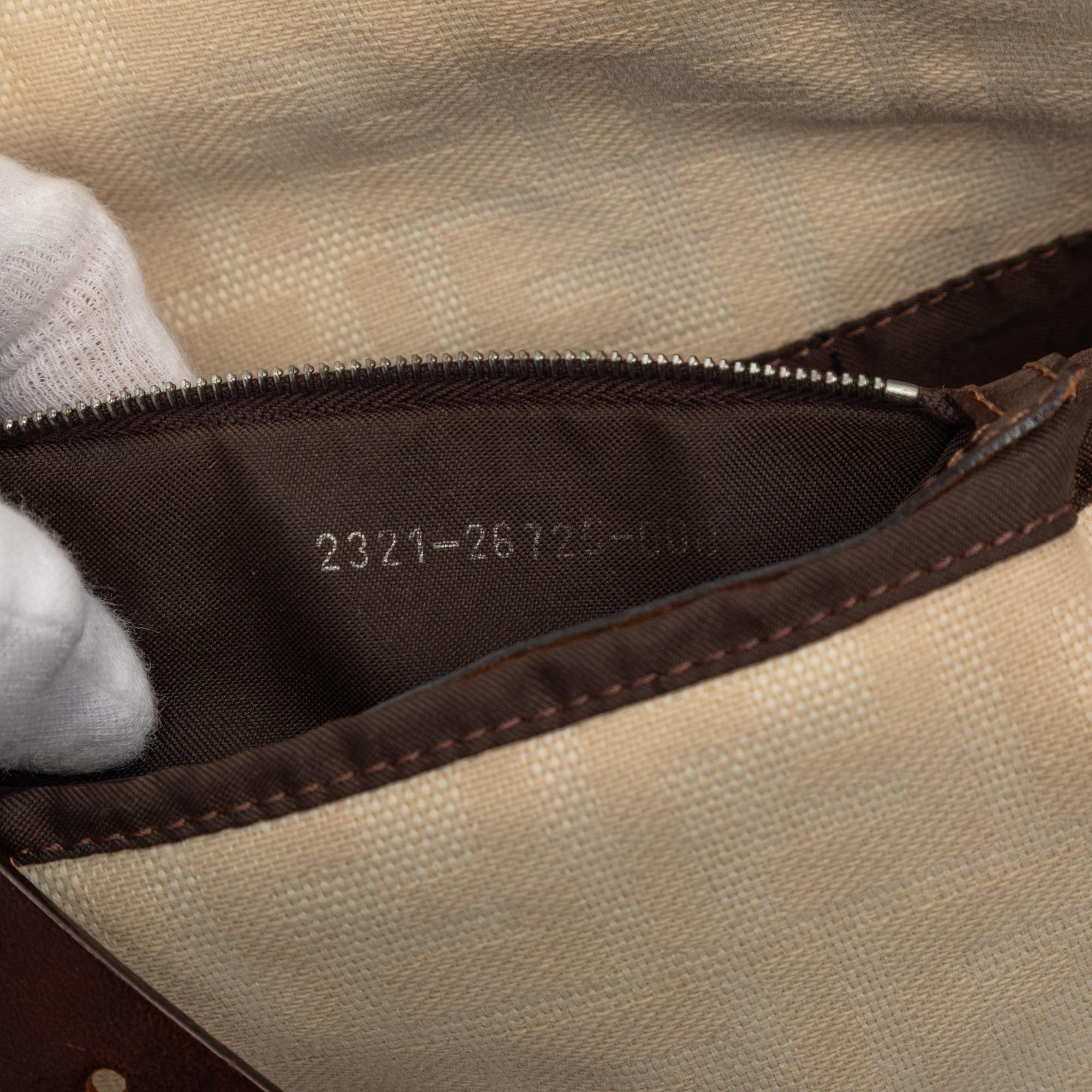 Fendi Zucca Canvas Double Flap Mamma