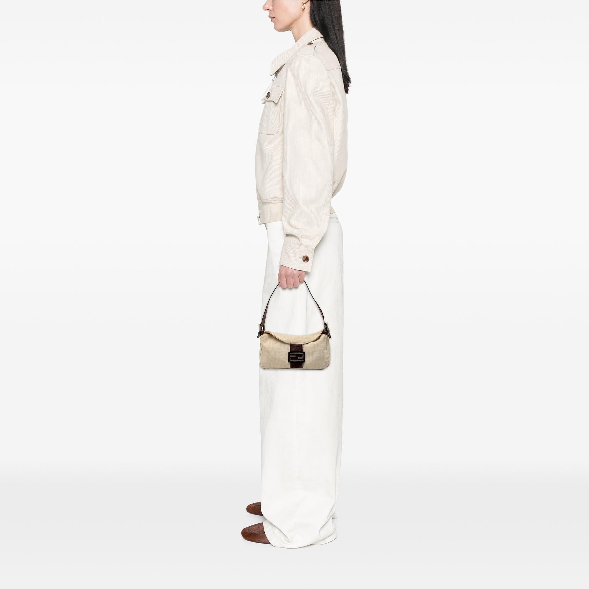Fendi Zucca Canvas Double Flap Mamma