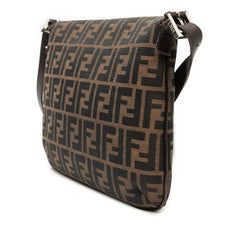 Fendi Zucca Canvas Double Flap Shoulder Bag