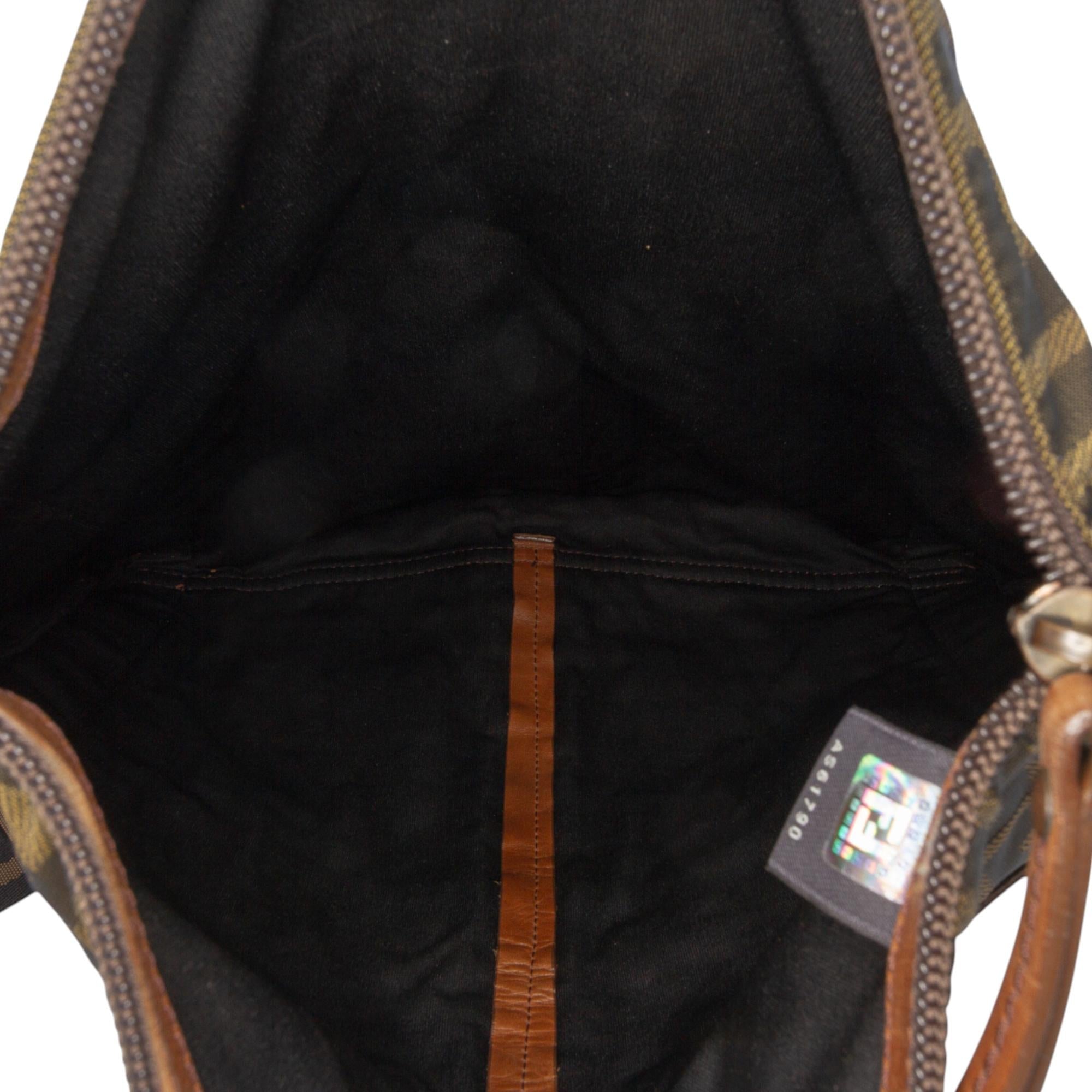 Fendi Zucca Canvas FF Flat Messenger Bag