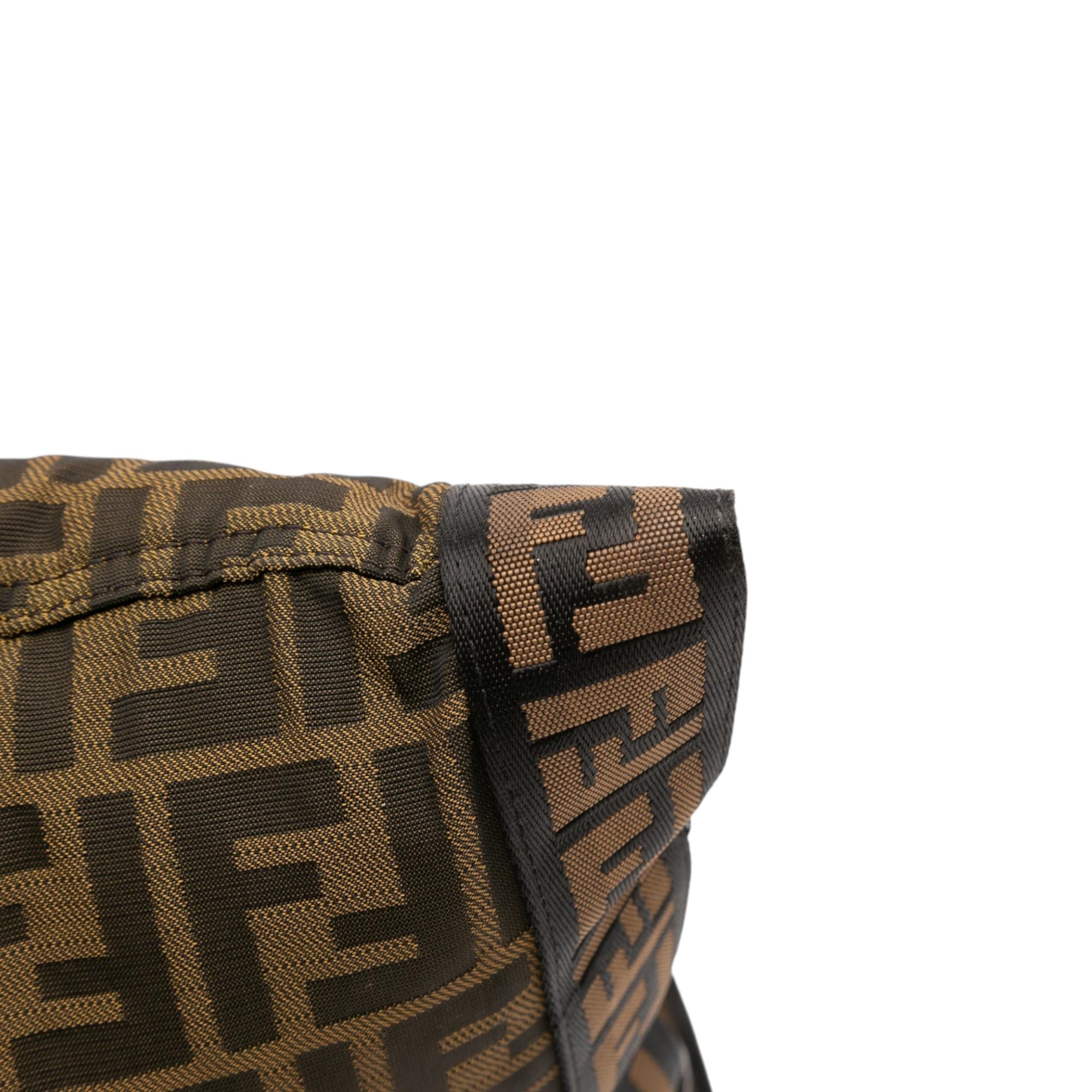 Fendi Zucca Canvas FF Flat Messenger Bag