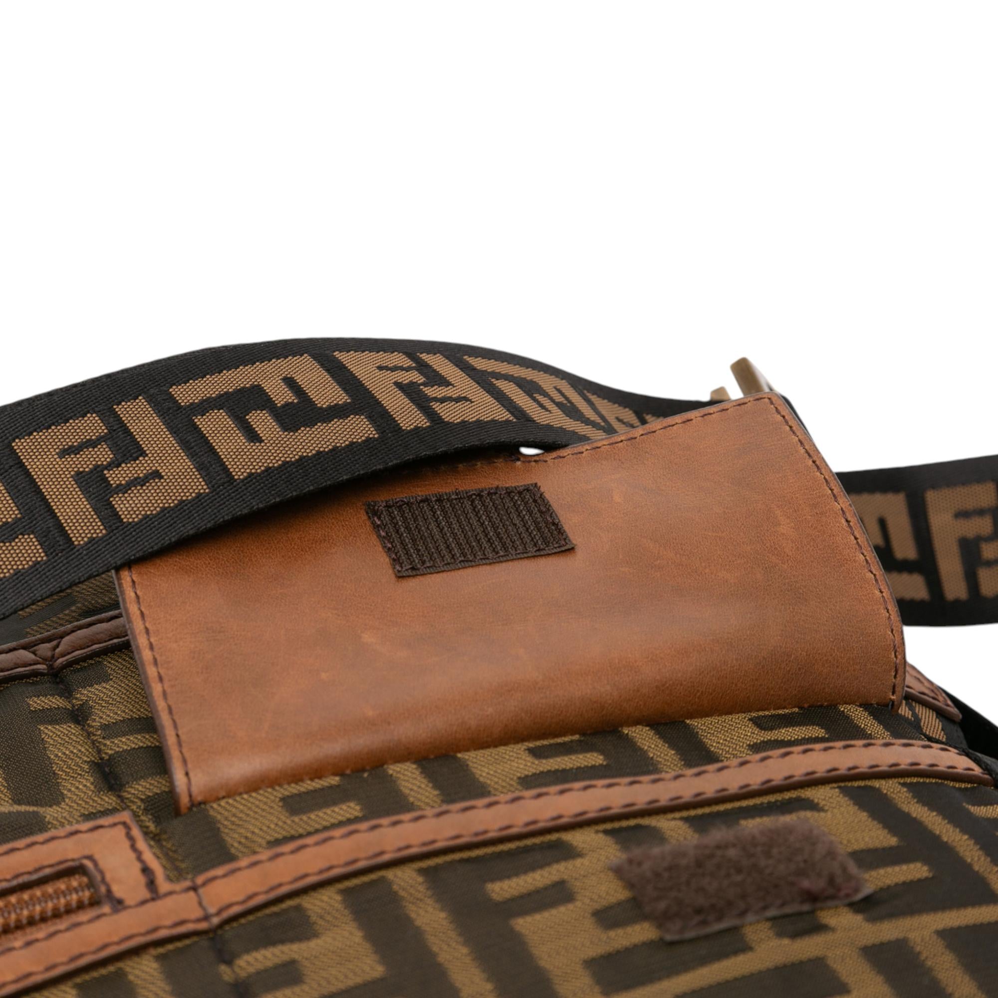 Fendi Zucca Canvas FF Flat Messenger Bag