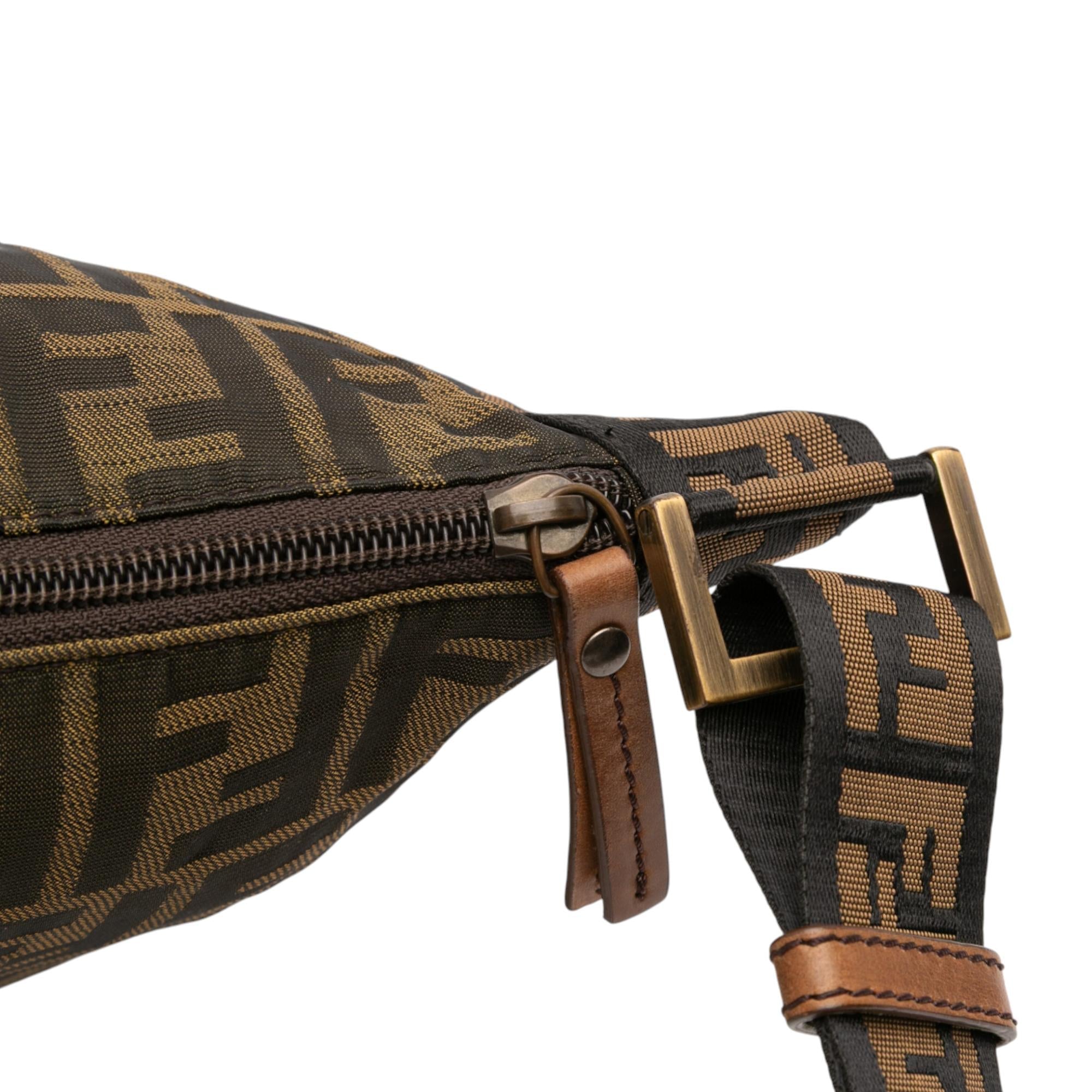 Fendi Zucca Canvas FF Flat Messenger Bag