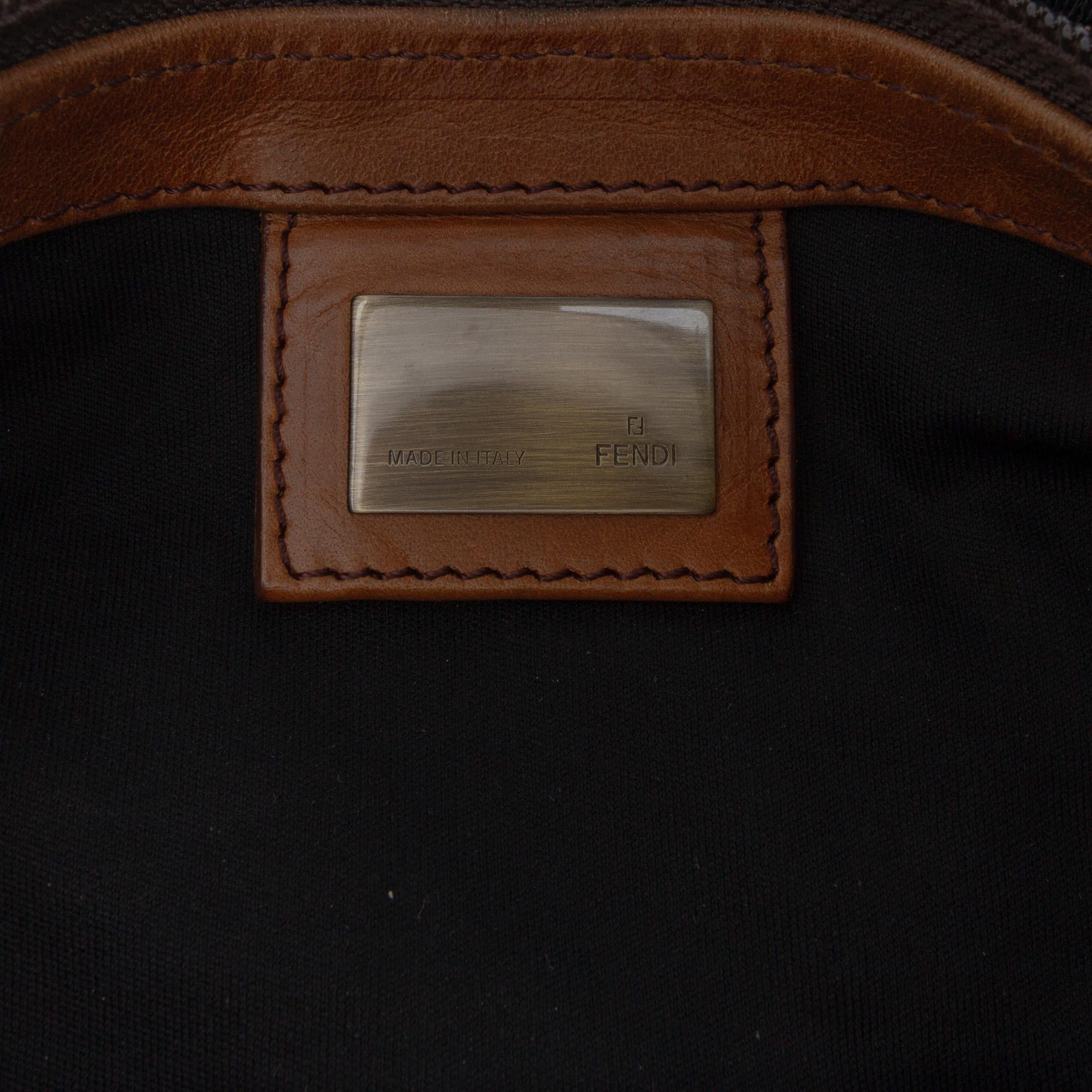 Fendi Zucca Canvas FF Flat Messenger Bag