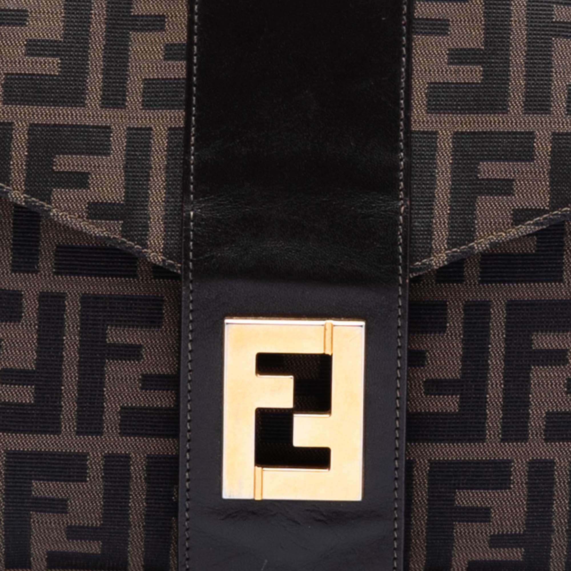 Fendi Zucca Canvas Flap Shoulder Bag