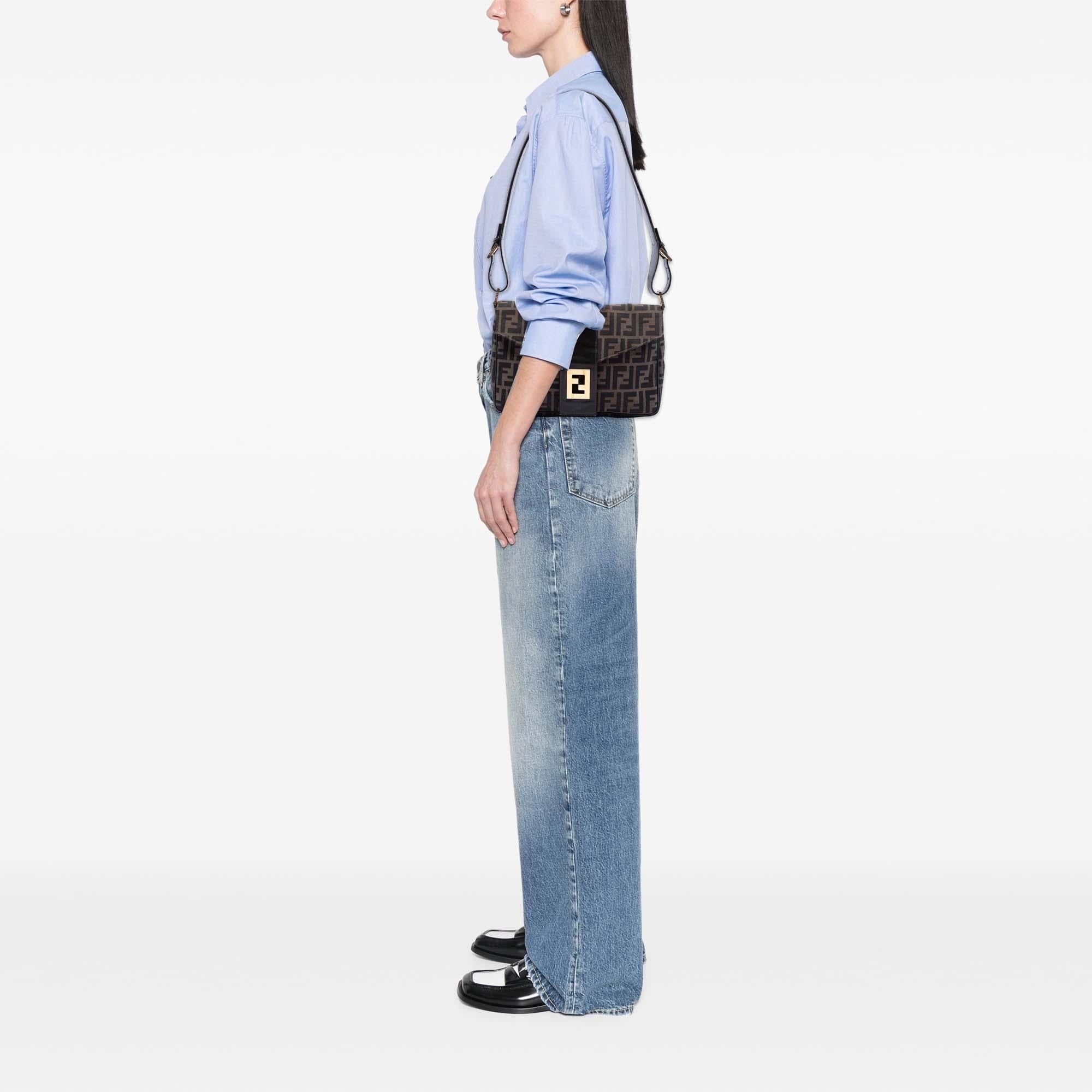 Fendi Zucca Canvas Flap Shoulder Bag