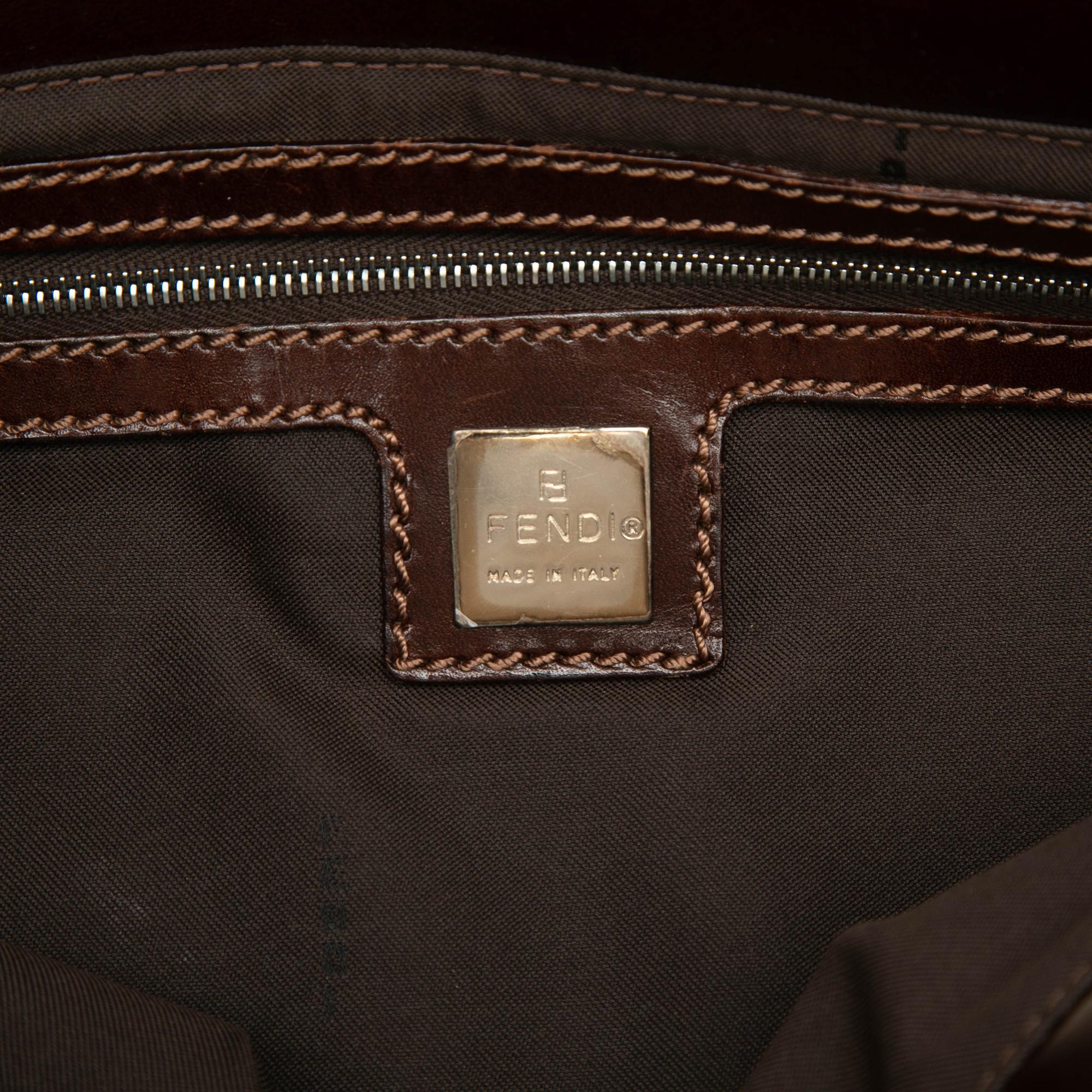 Fendi Zucca Canvas Metal Handle Tote