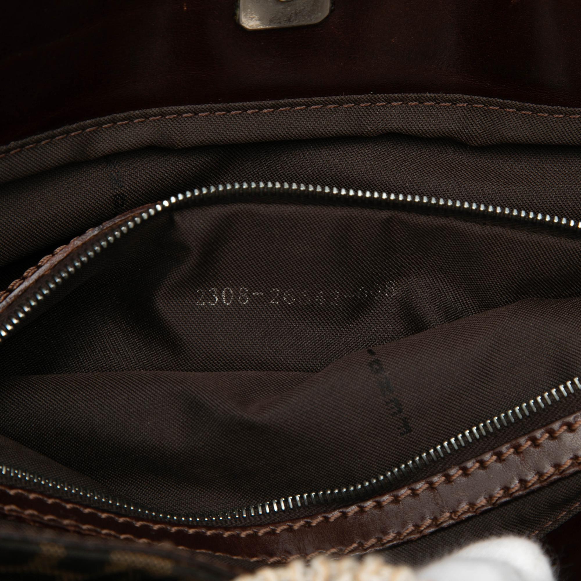 Fendi Zucca Canvas Metal Handle Tote